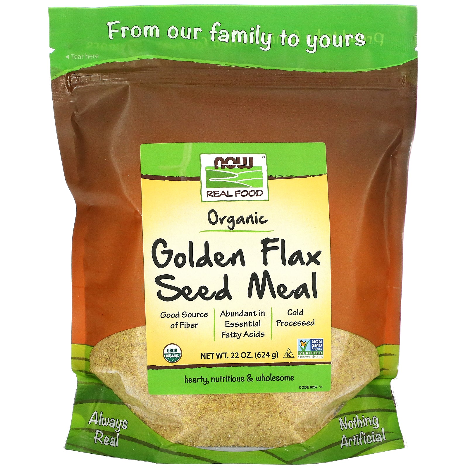 Foto 2 pulgar | Harina De Semillas De Lino Now Foods Real Food Organic 624g - Venta Internacional.