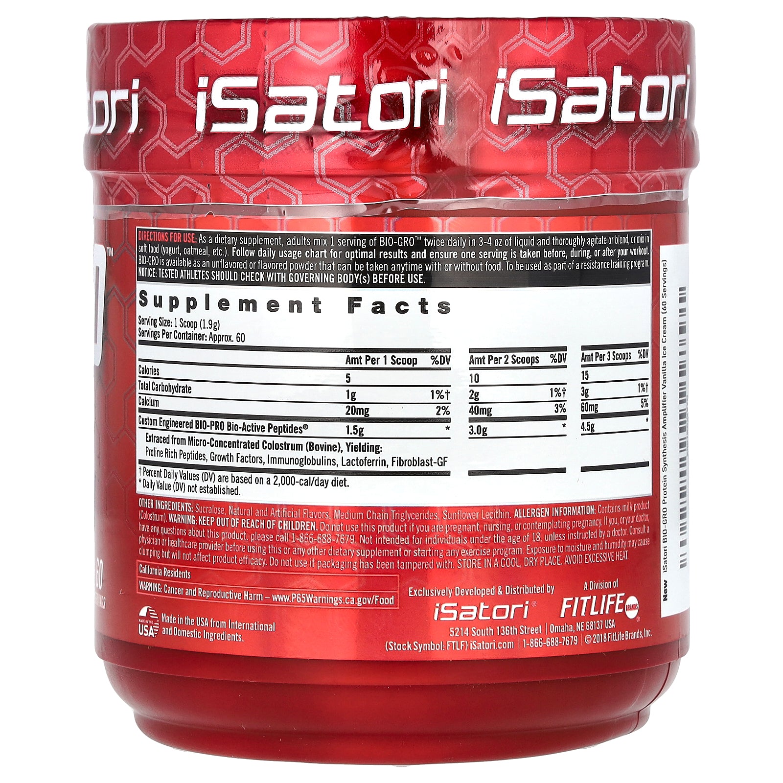 Foto 3 pulgar | Amplificador De Síntesis De Proteínas Supplement Isatori Bio-gro 114 G - Venta Internacional.
