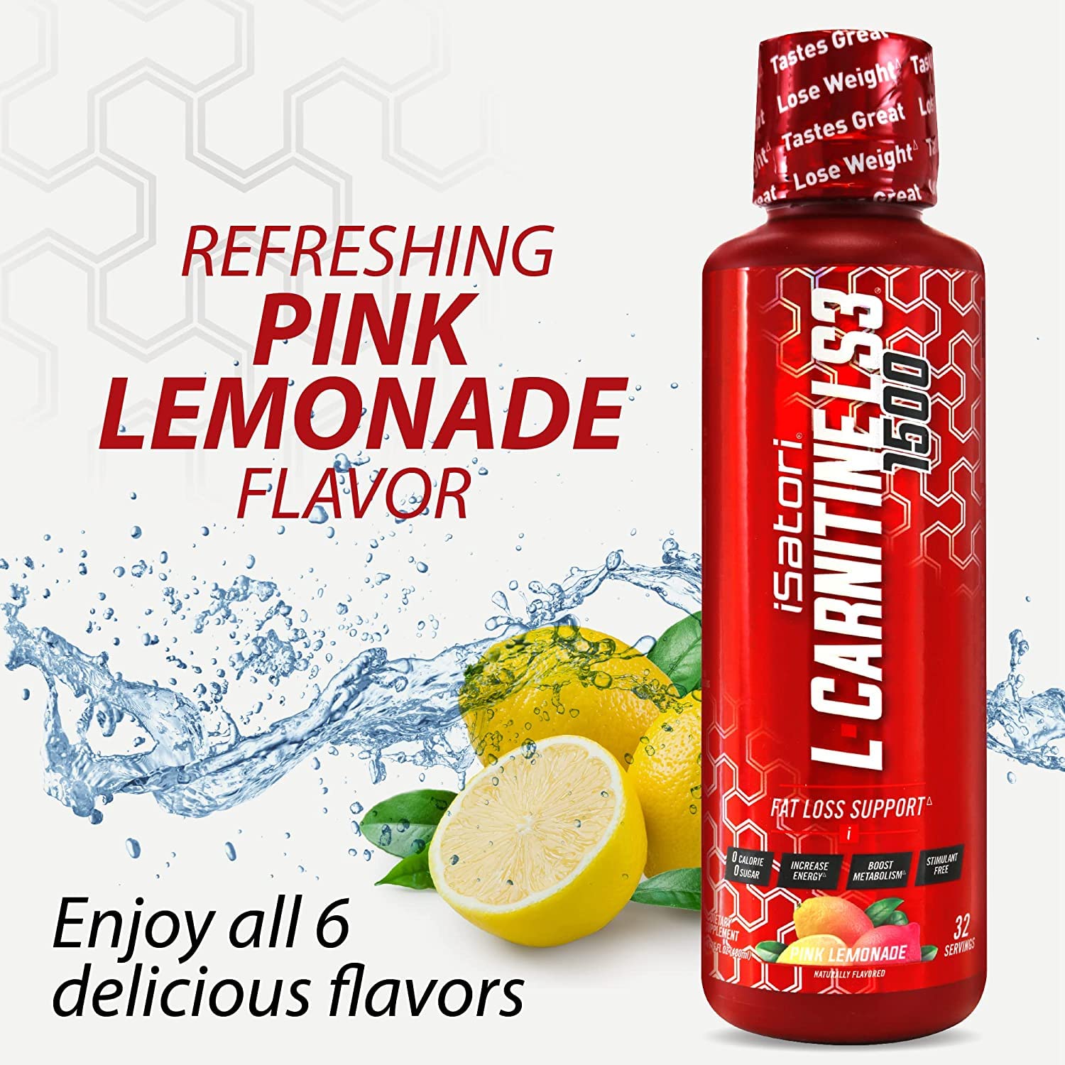 Foto 7 | Suplemento Isatori L-carnitine Ls3 1500 Pink Lemonade 32 Dosis - Venta Internacional.