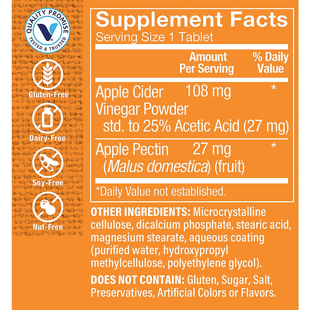 Foto 4 pulgar | Complementa The Vitamin Shoppe Con Vinagre De Sidra De Manzana  100 Tabletas - Venta Internacional.