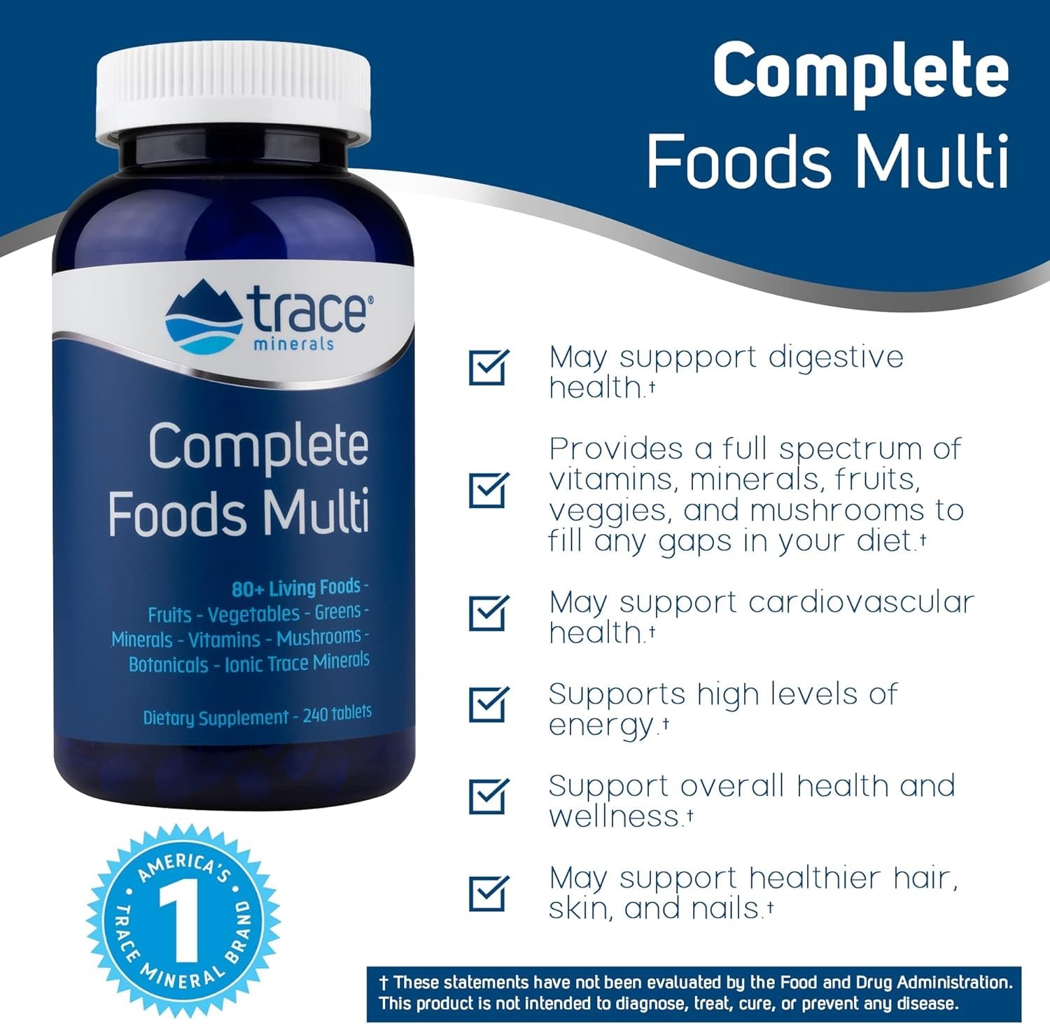 Foto 4 pulgar | Suplemento Trace Minerals Complete Foods Multi 240 Comprimidos - Venta Internacional.