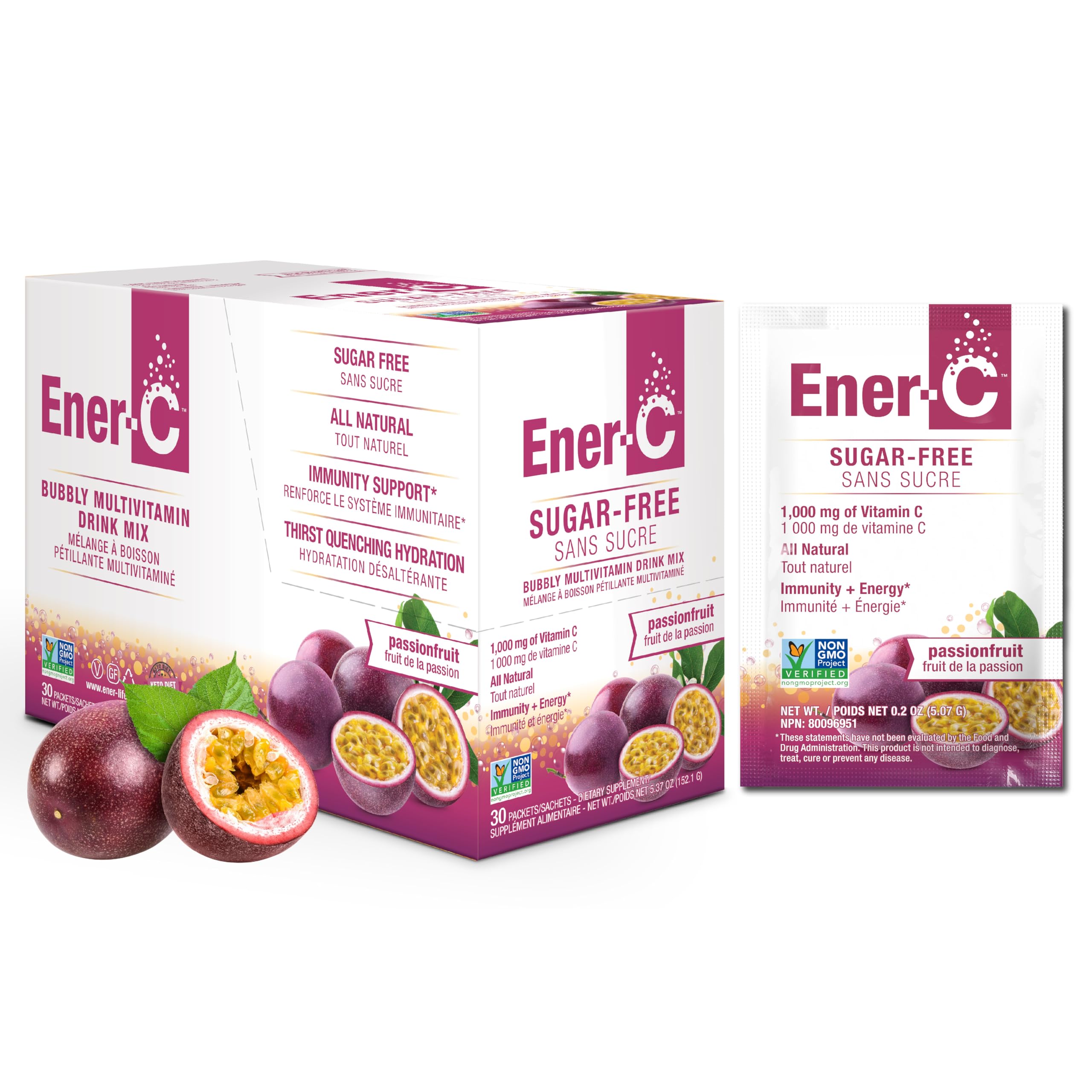 Foto 2 pulgar | Drink Mix Ener-c  Sin Azúcar  Energía  Maracuyá  30 Sobres - Venta Internacional.