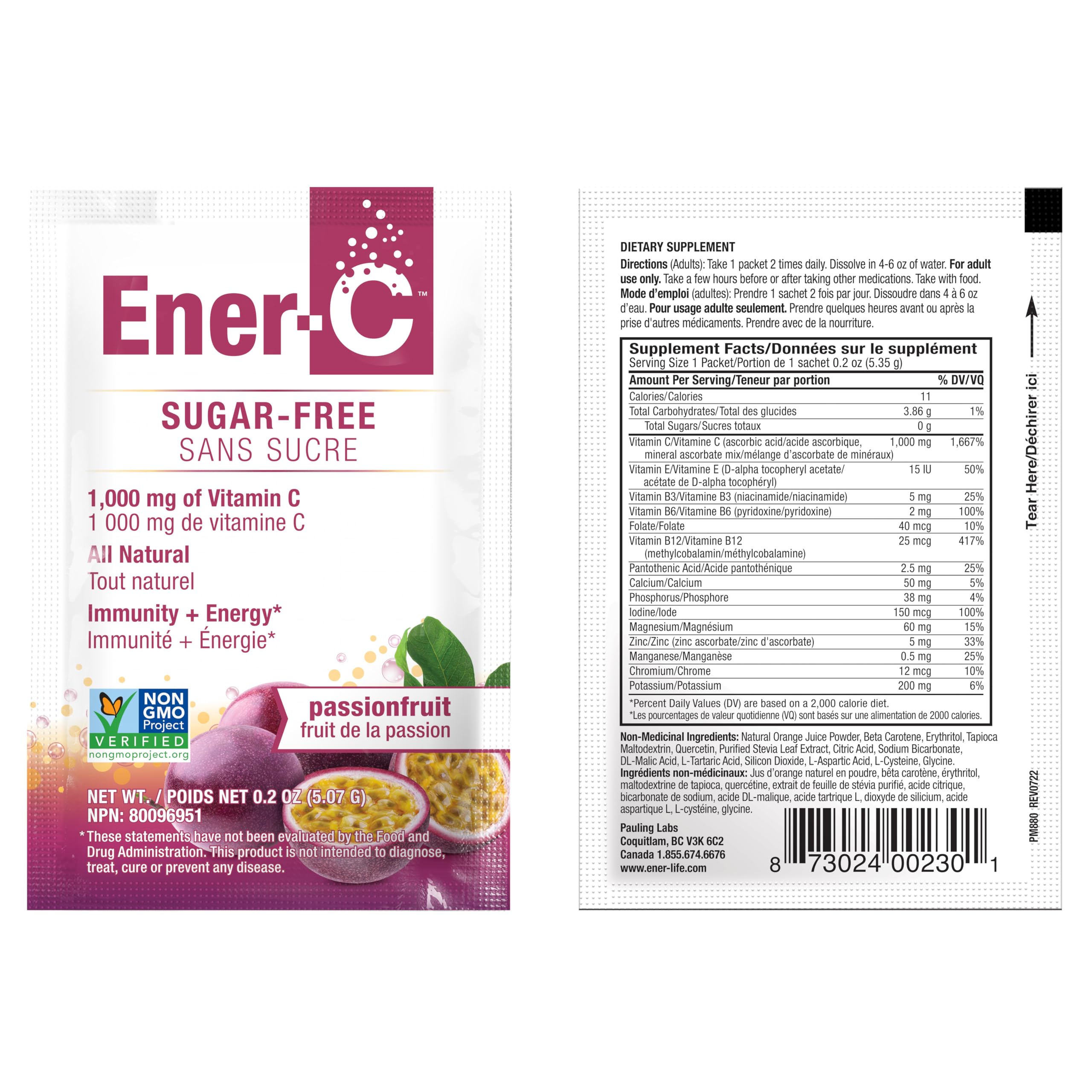 Foto 7 | Drink Mix Ener-c  Sin Azúcar  Energía  Maracuyá  30 Sobres - Venta Internacional.