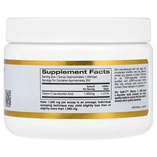 Foto 2 | Vitamina C En Polvo California Gold Nutrition 250 G 1000 Mg - Venta Internacional.