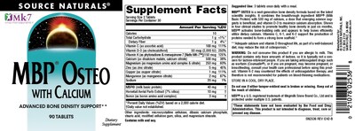 Foto 4 | Supplement Source Naturals Mbp Osteo Con Calcio 90 Comprimidos - Venta Internacional.