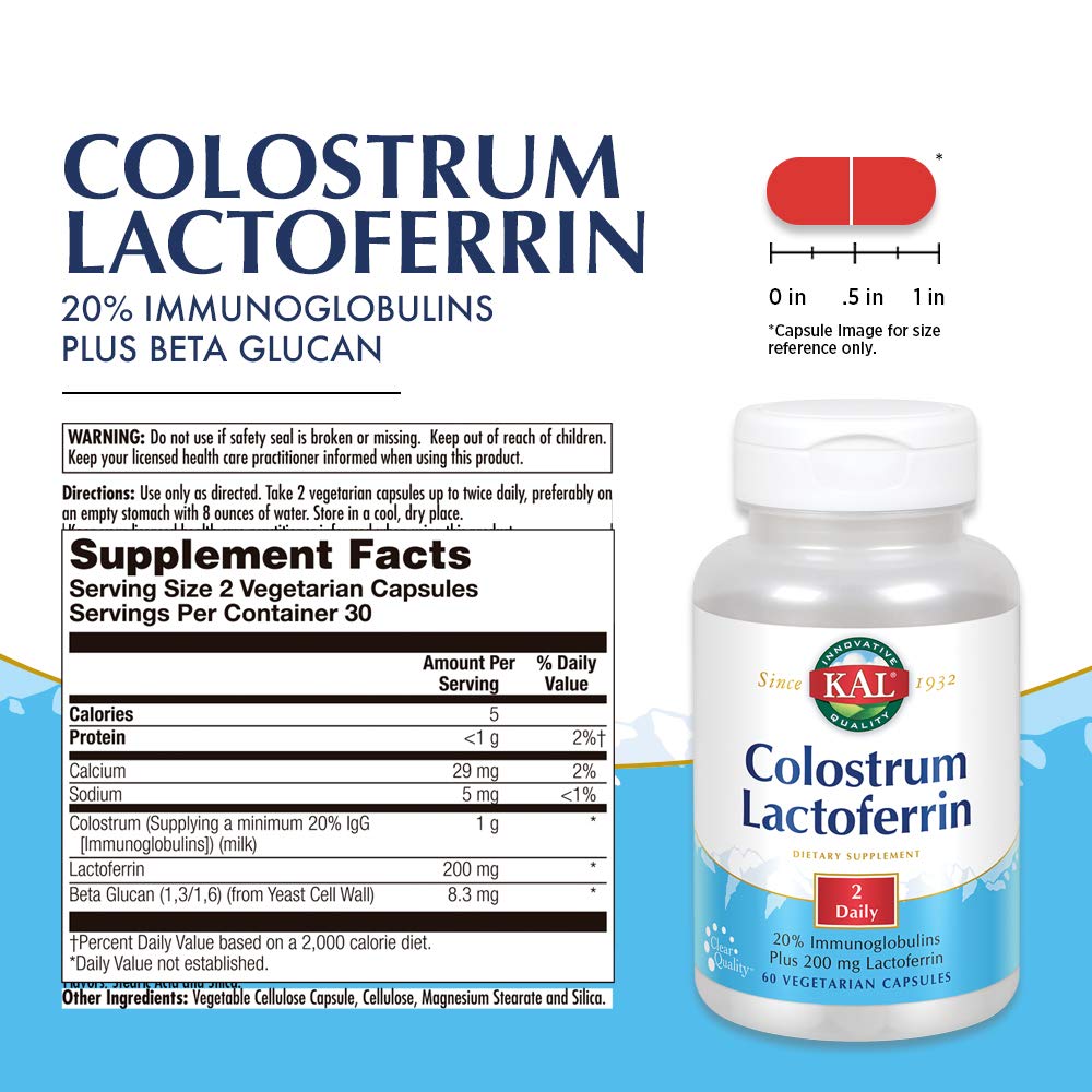 Foto 4 pulgar | Suplemento Kal con Calostro y Lactoferrina 60 Cápsulas - Venta Internacional