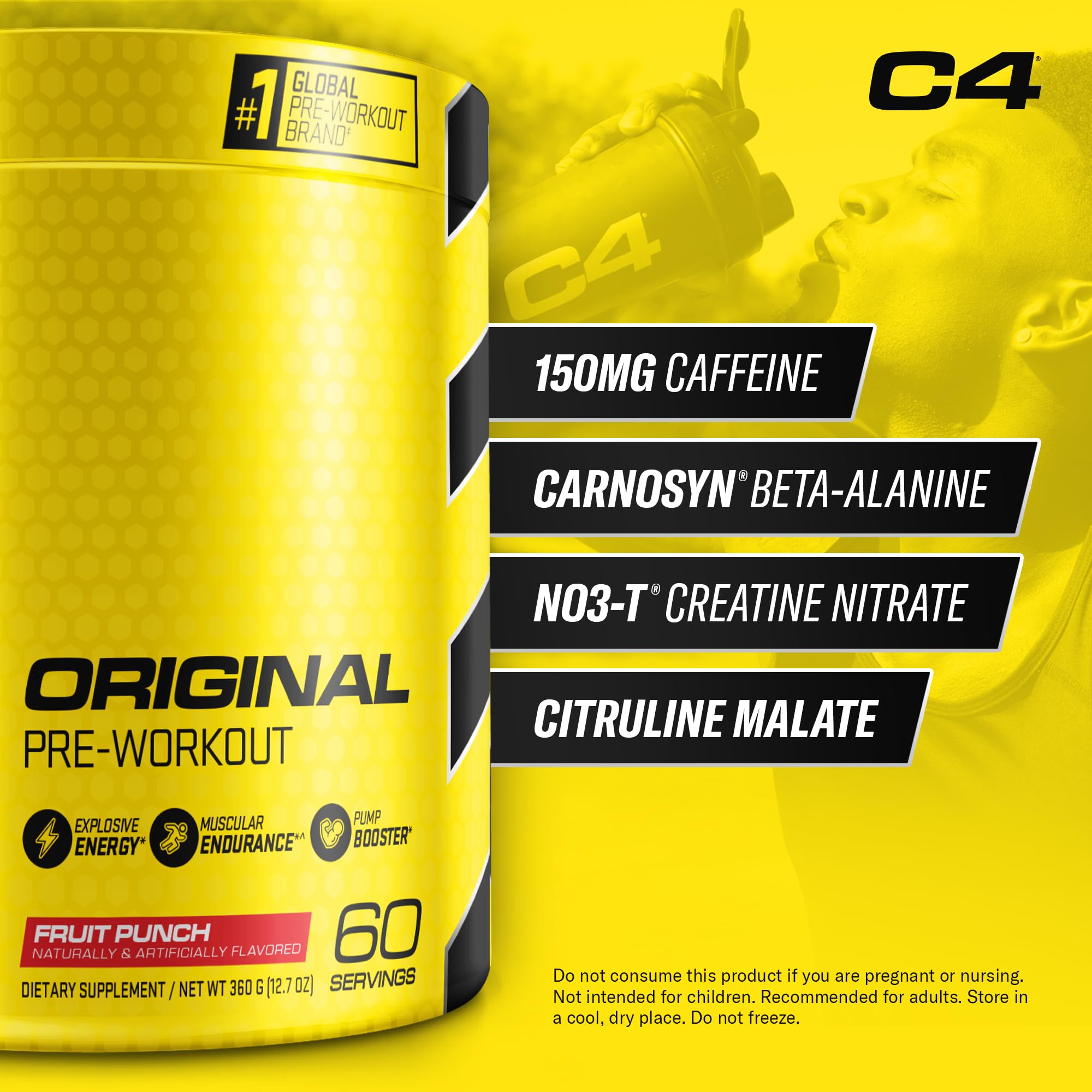 Foto 3 pulgar | Polvo Pre Workout Cellucor C4 Original Fruit Punch 60sv - Venta Internacional.