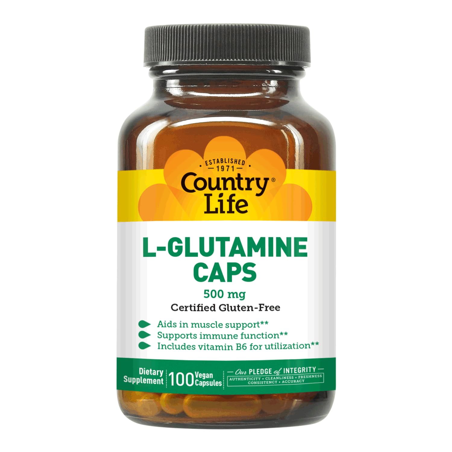 Foto 2 pulgar | Suplemento Country Life L-glutamina 500 Mg B6 100 Cápsulas - Venta Internacional