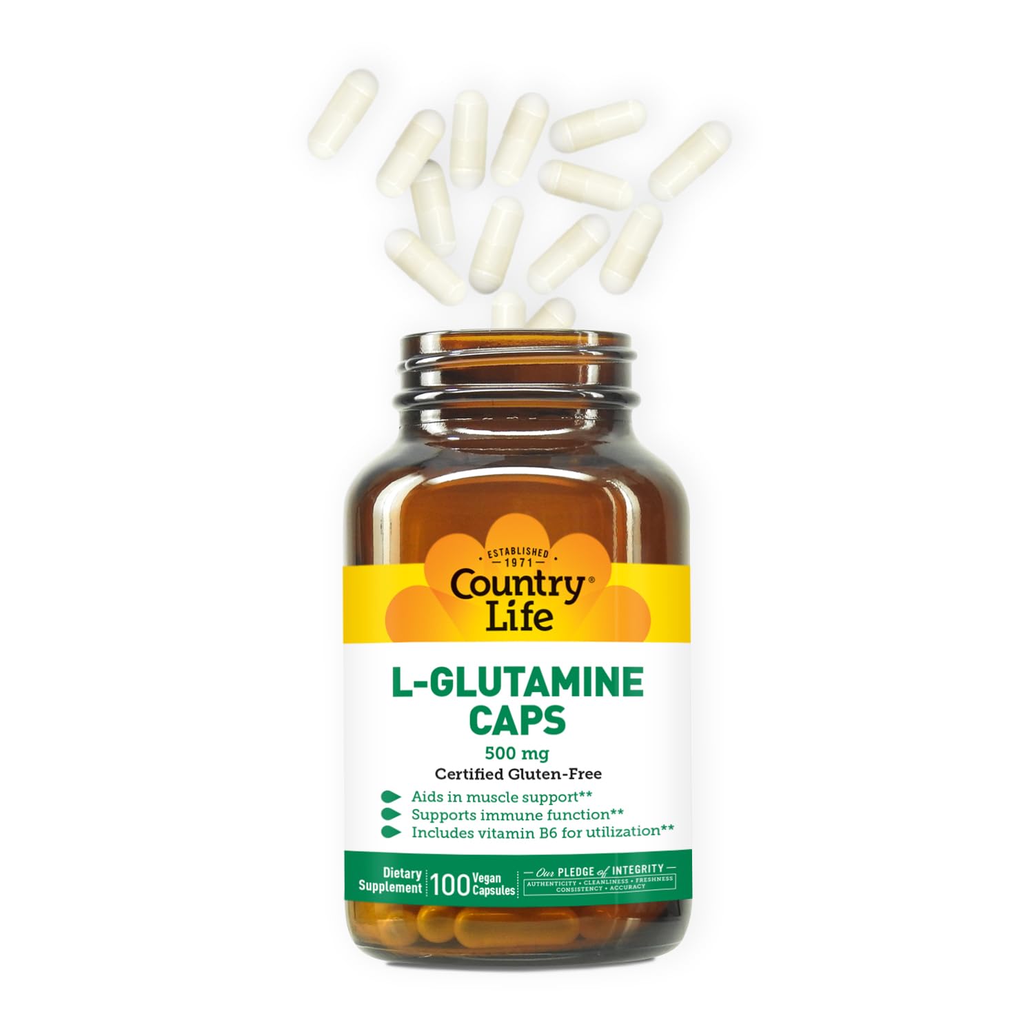 Foto 7 pulgar | Suplemento Country Life L-glutamina 500 Mg B6 100 Cápsulas - Venta Internacional