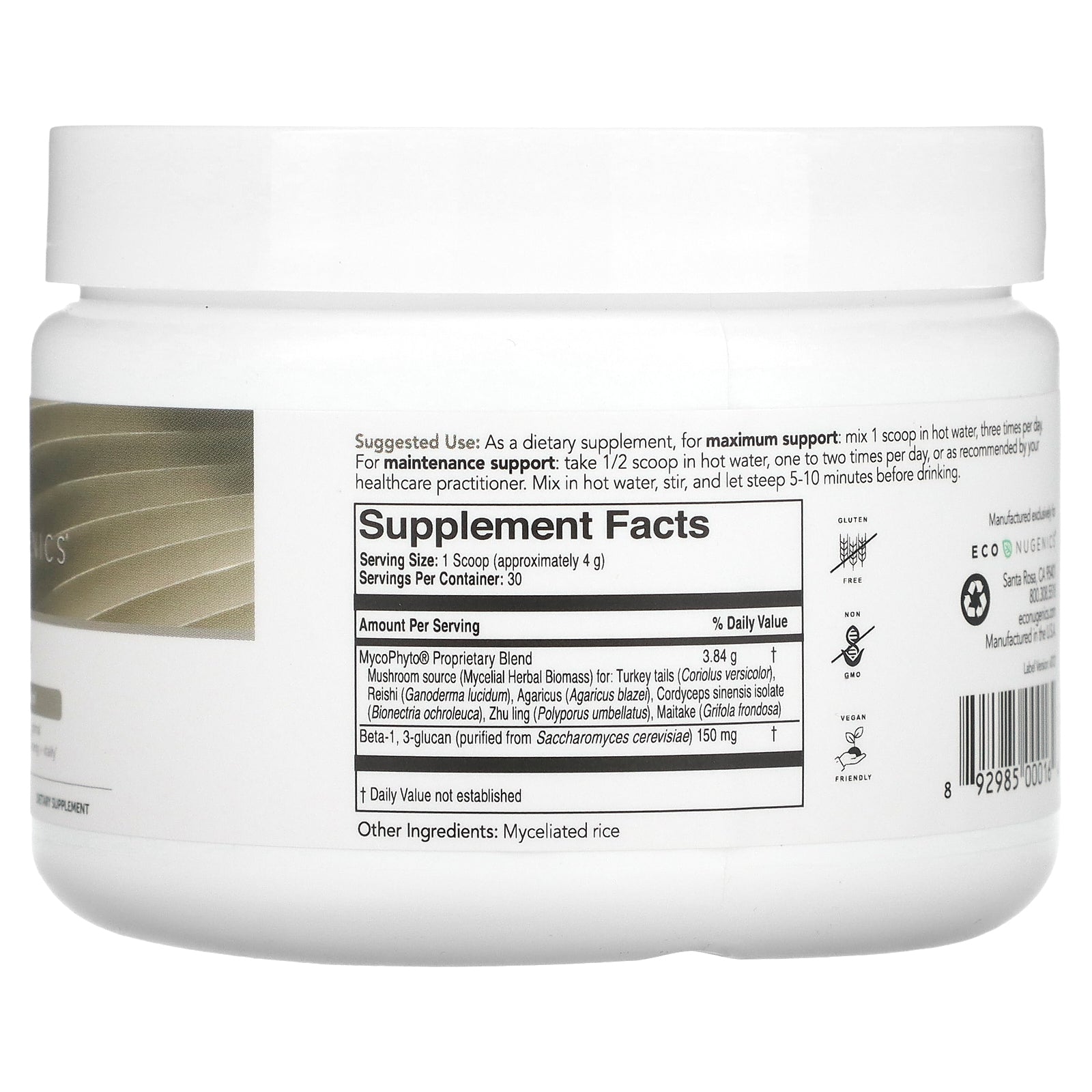 Foto 3 pulgar | Suplemento Econugenics Mycophyto Powder 120 G (4.23 Oz) - Venta Internacional.
