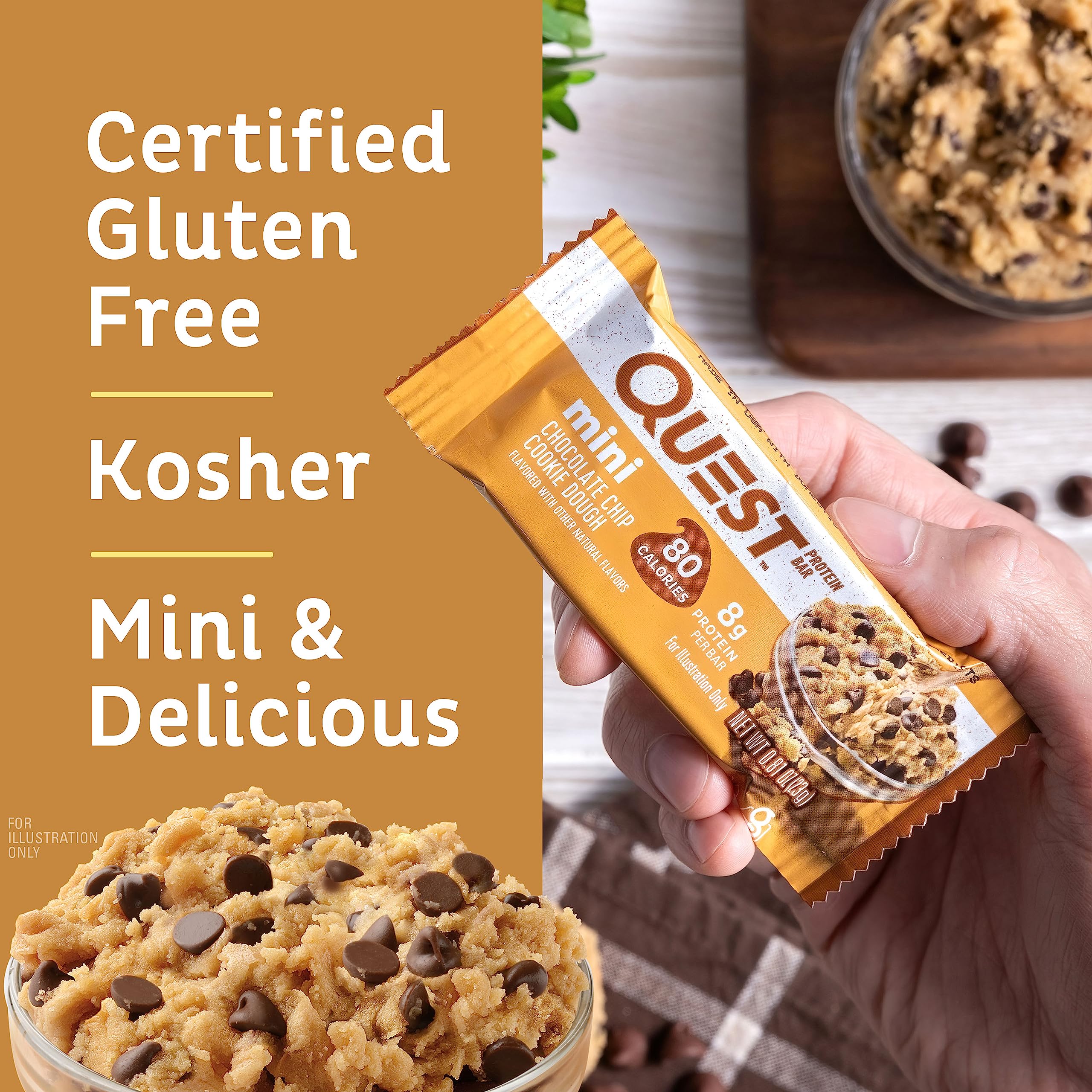 Foto 4 pulgar | Mini Masa Para Galletas Con Chispas De Chocolate De Protein Bars Quest Nutrition - Venta Internacional.