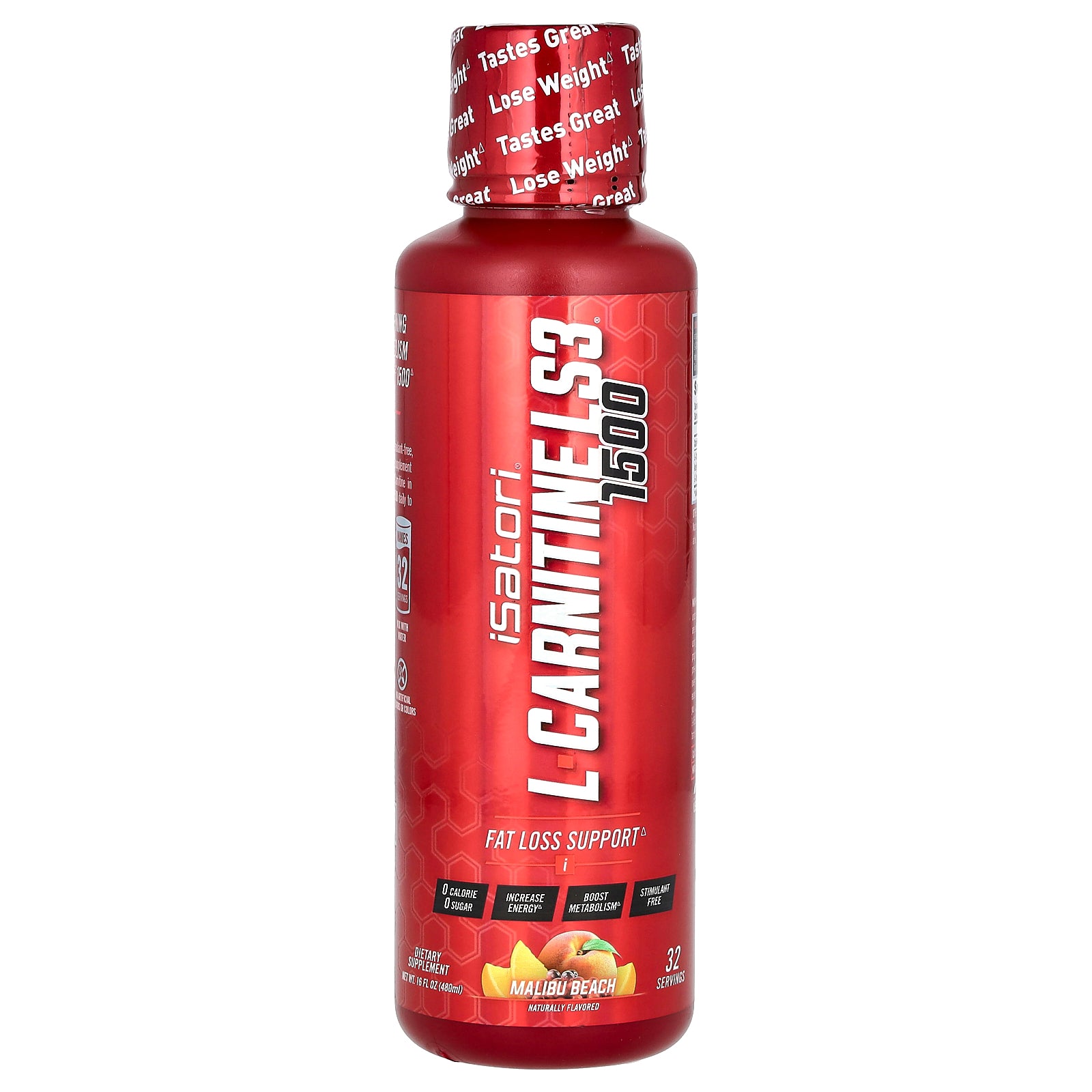 Foto 1 | Suplemento Isatori L-carnitina Ls3 1500 Malibu Beach 480 Ml - Venta Internacional.