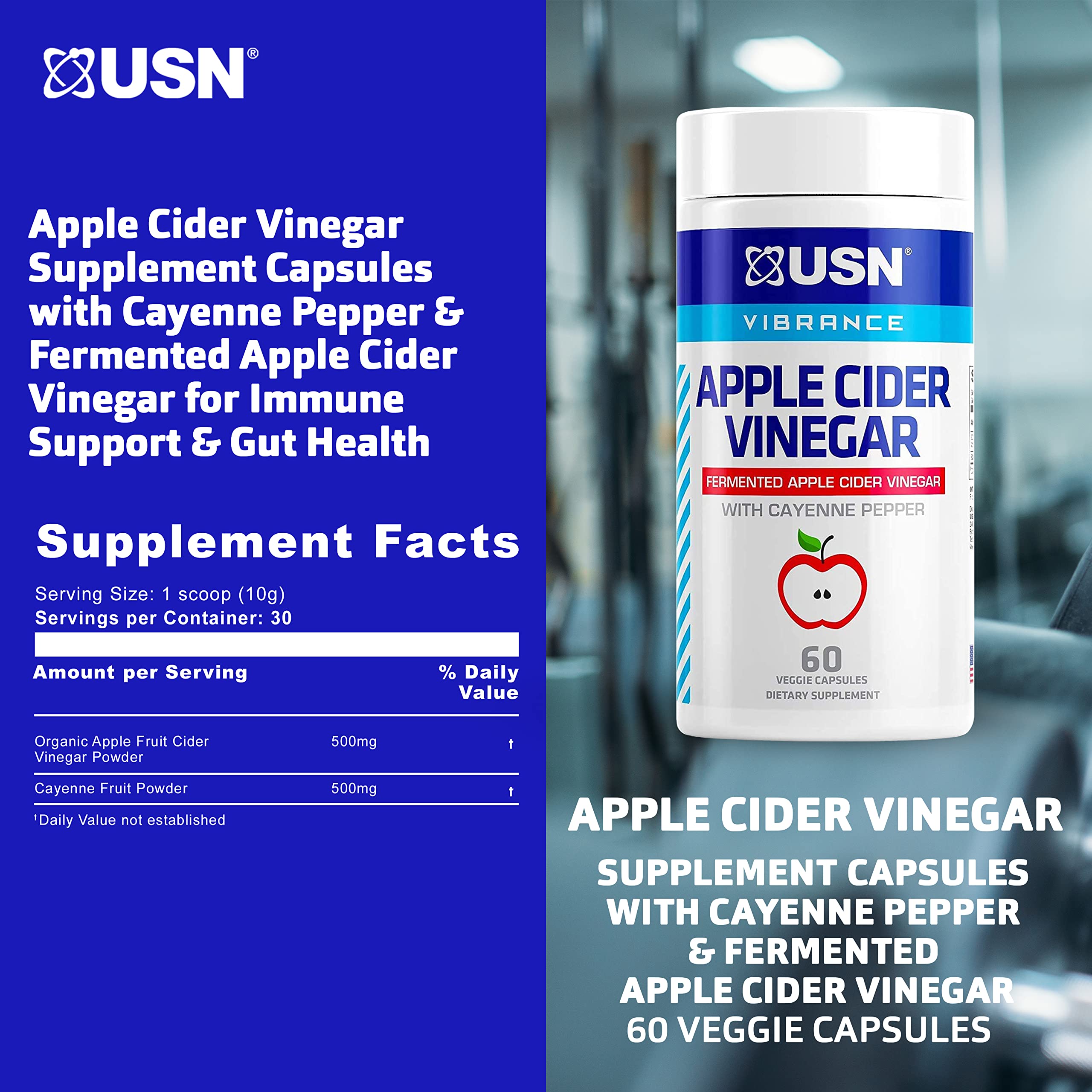 Foto 5 pulgar | Suplemento De Vinagre De Sidra De Manzana Usn Vibrance Series 60 Cápsulas - Venta Internacional.