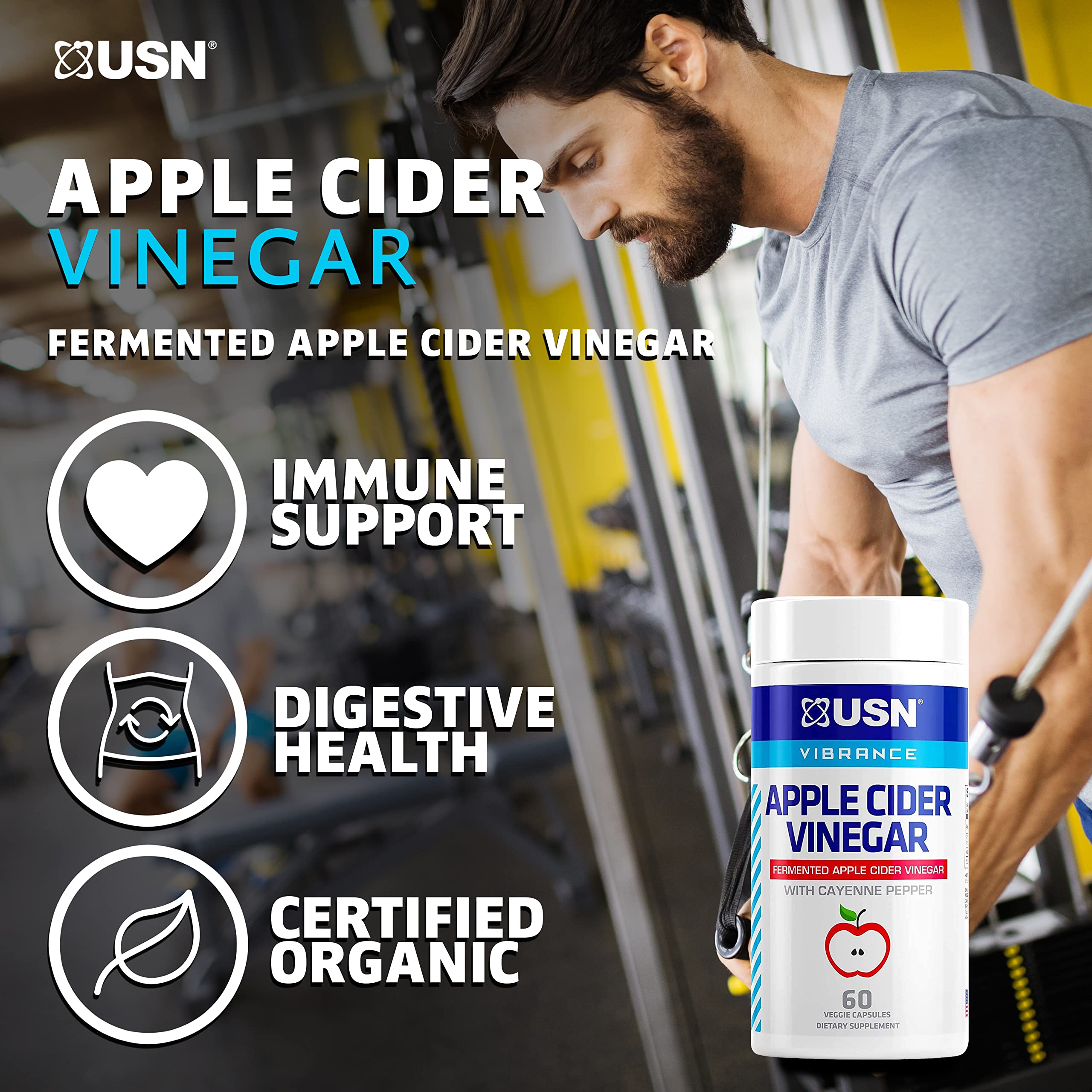 Foto 8 pulgar | Suplemento De Vinagre De Sidra De Manzana Usn Vibrance Series 60 Cápsulas - Venta Internacional.