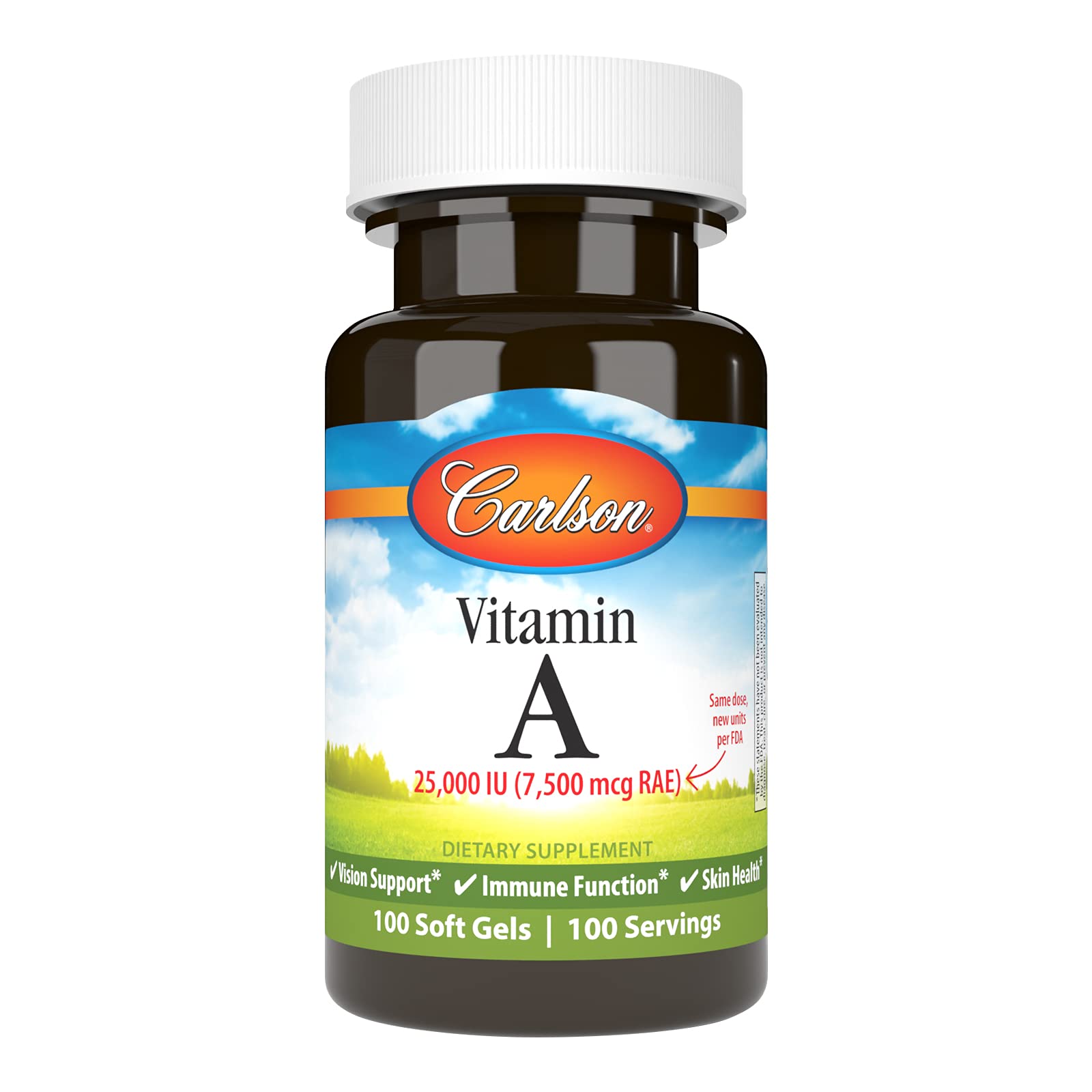 Foto 2 pulgar | Suplemento Alimenticio Carlson De Vitamina A, 25 000 Ui (7500 Mcg Rae), 100 Cápsulas Blandas - Venta Internacional