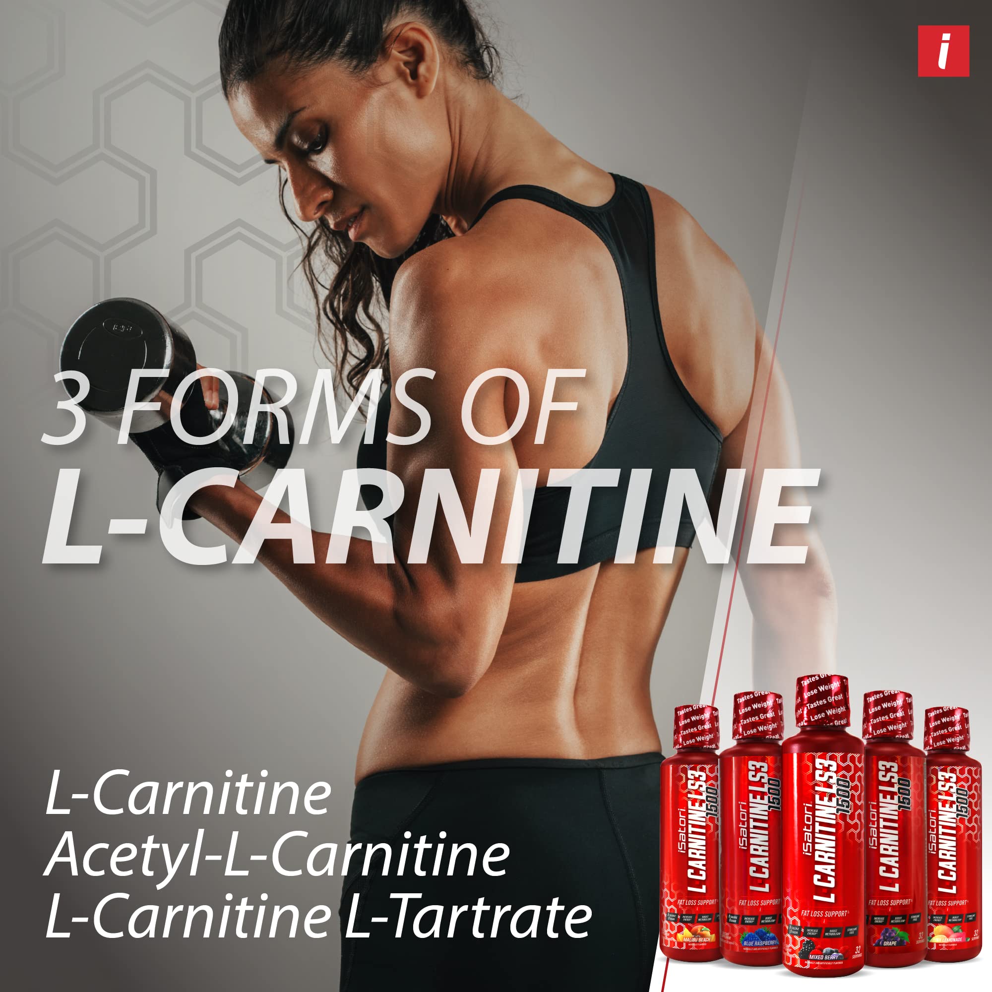 Foto 2 | Suplemento Isatori L-carnitina Ls3 1500 Frambuesa Azul 960 Ml - Venta Internacional.