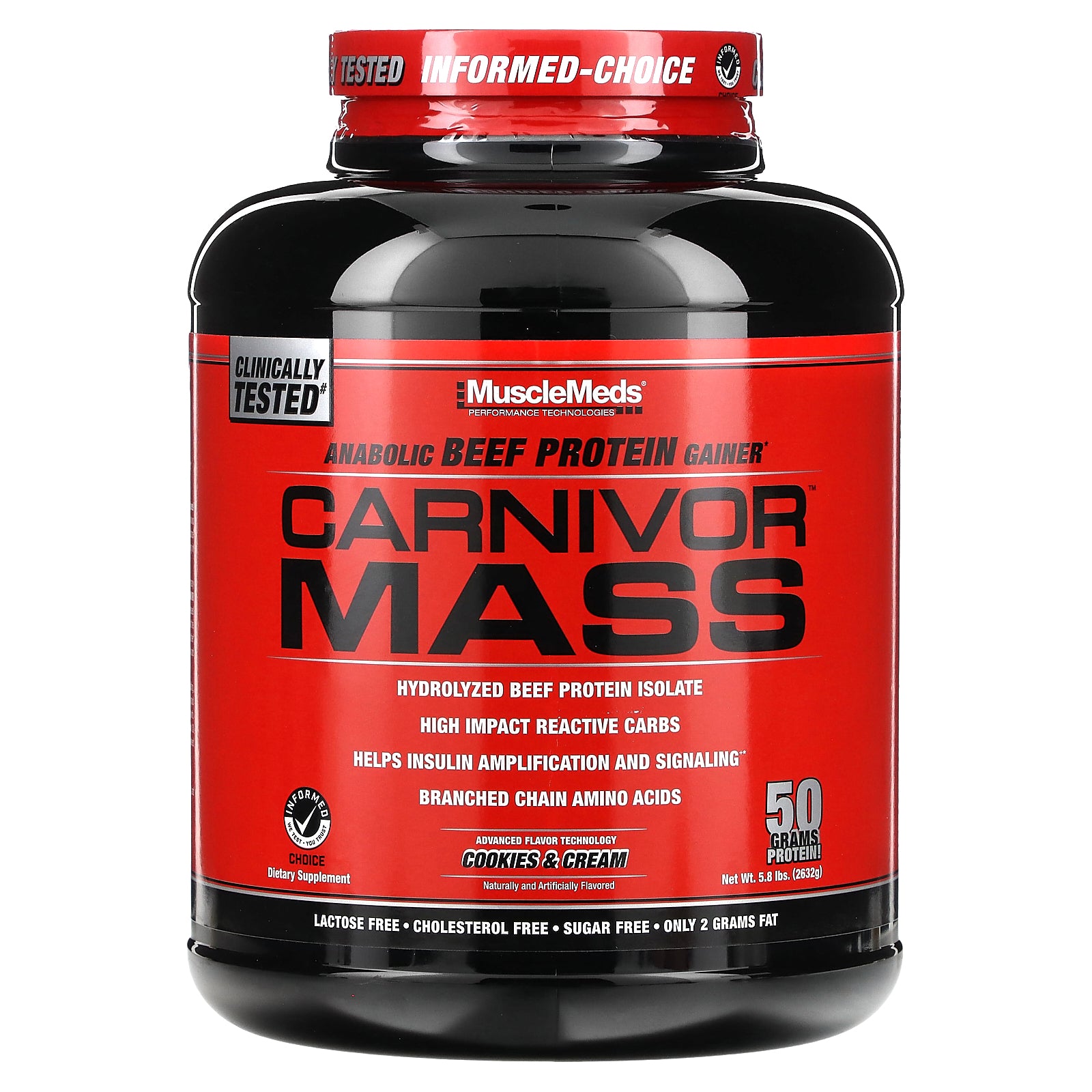 Foto 2 pulgar | Galletas Y Crema Protein Gainer Musclemeds Carnivor Mass  2 632 Kg - Venta Internacional.