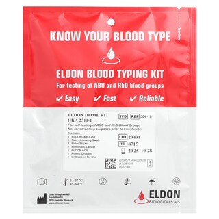 Foto 1 | Kit De Tipificación Sanguínea D'adamo Eldon 1 Kit - Venta Internacional.