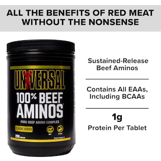 Foto 2 | Suplemento Universal Nutrition 100% Beef Aminos 200 Comprimidos - Venta Internacional
