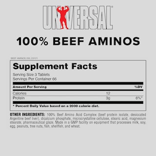 Foto 3 | Suplemento Universal Nutrition 100% Beef Aminos 200 Comprimidos - Venta Internacional