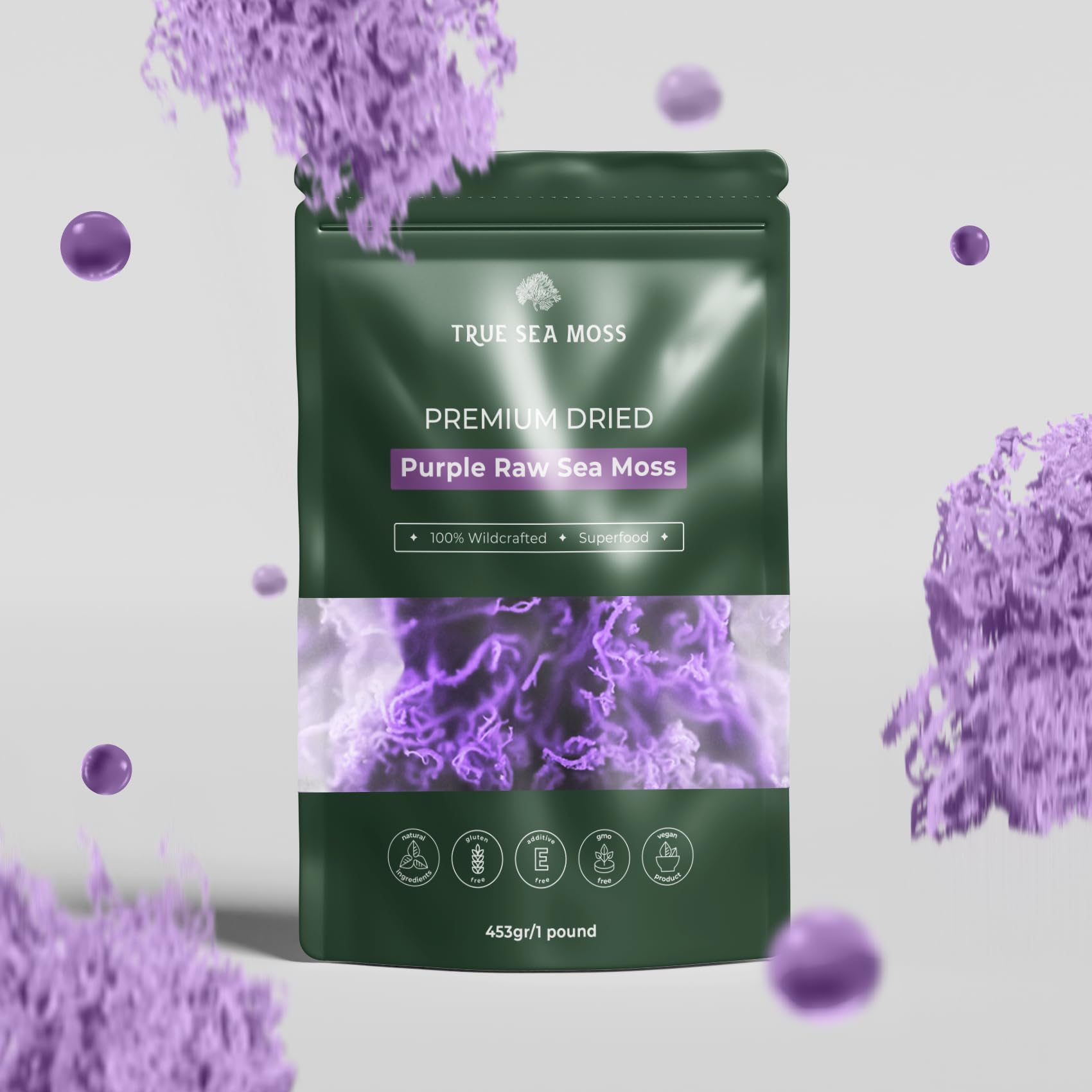 Foto 3 pulgar | Sea Moss Trueseamoss Purple Raw  100% Orgánico  Irlandés  454 G - Venta Internacional.