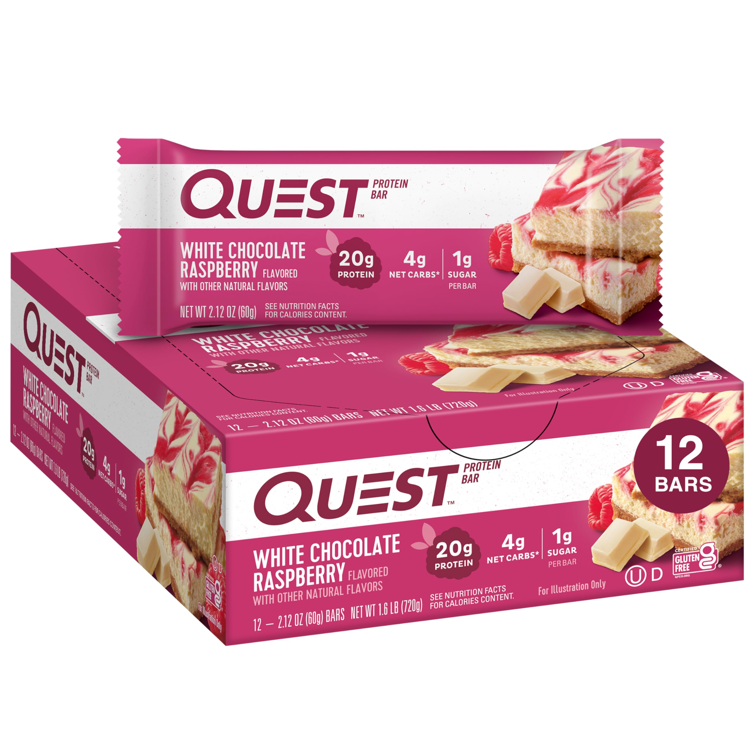 Foto 2 pulgar | Protein Bar Quest Nutrition  Chocolate Blanco Y Frambuesa  12 Veces - Venta Internacional.