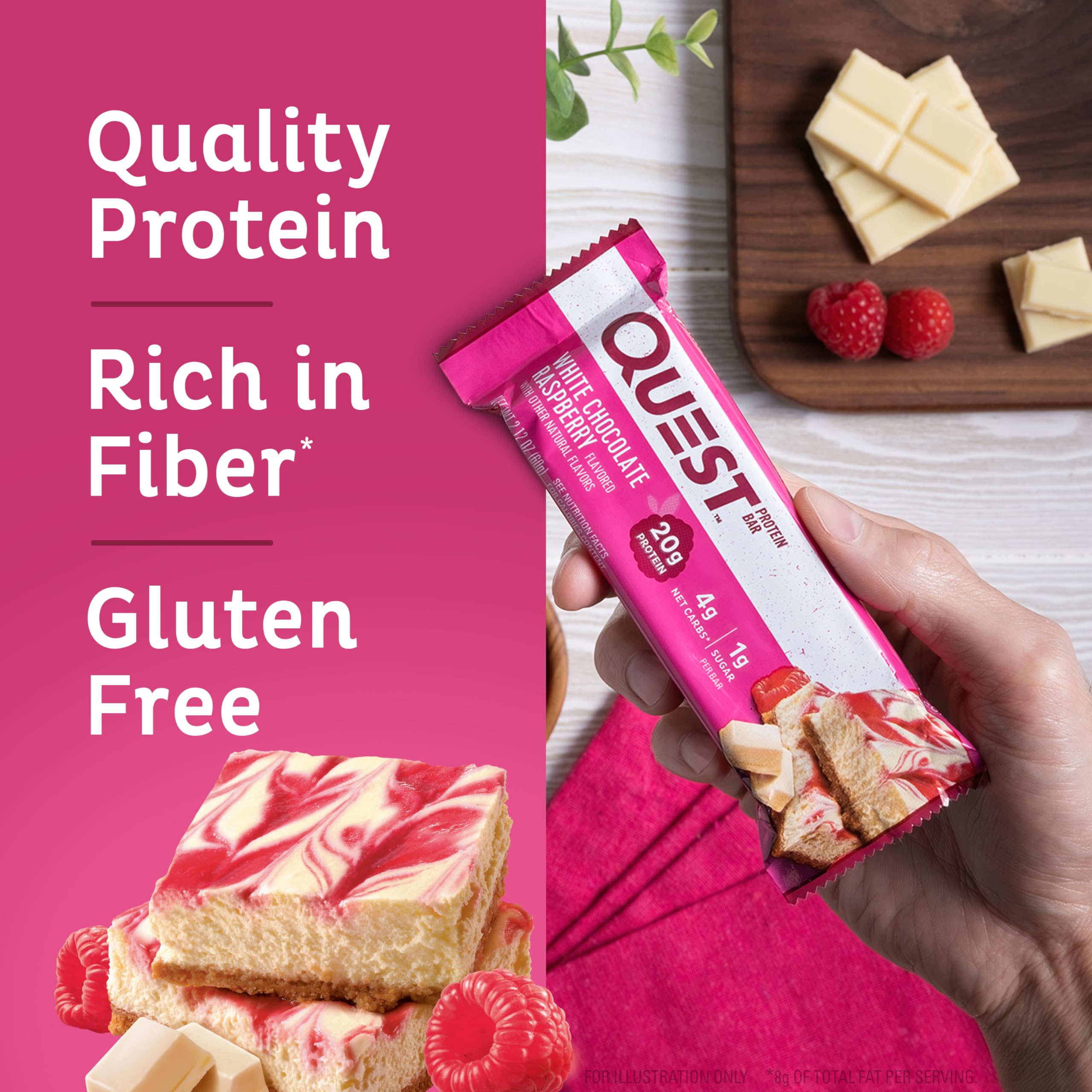 Foto 4 pulgar | Protein Bar Quest Nutrition  Chocolate Blanco Y Frambuesa  12 Veces - Venta Internacional.