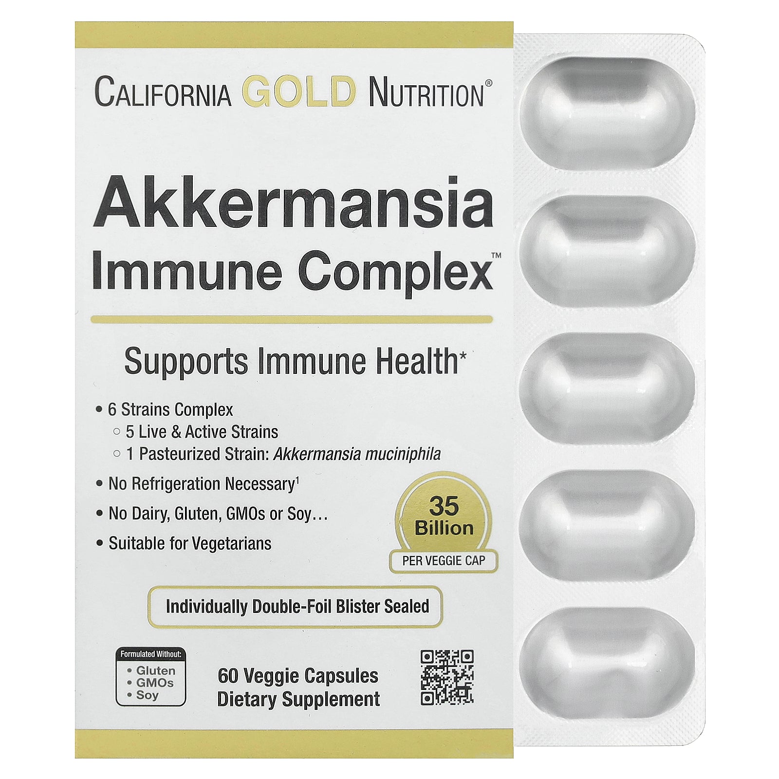 Foto 1 | Suplemento California Gold Nutrition Akkermansia Immune 60 Cápsulas - Venta Internacional.