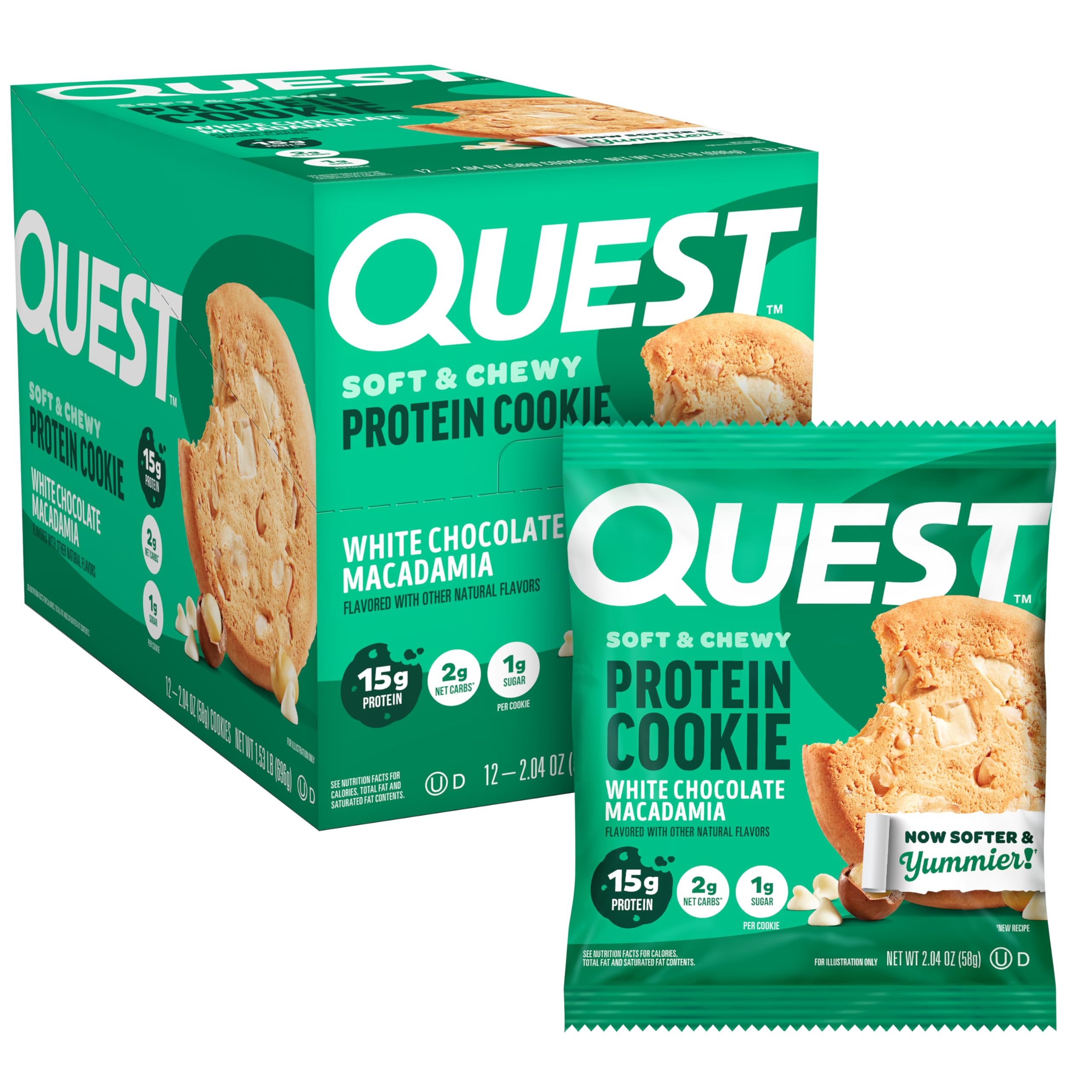Foto 2 pulgar | Protein Cookie Quest Nutrition  Chocolate Blanco Y Macadamia  12 X 59 G - Venta Internacional.