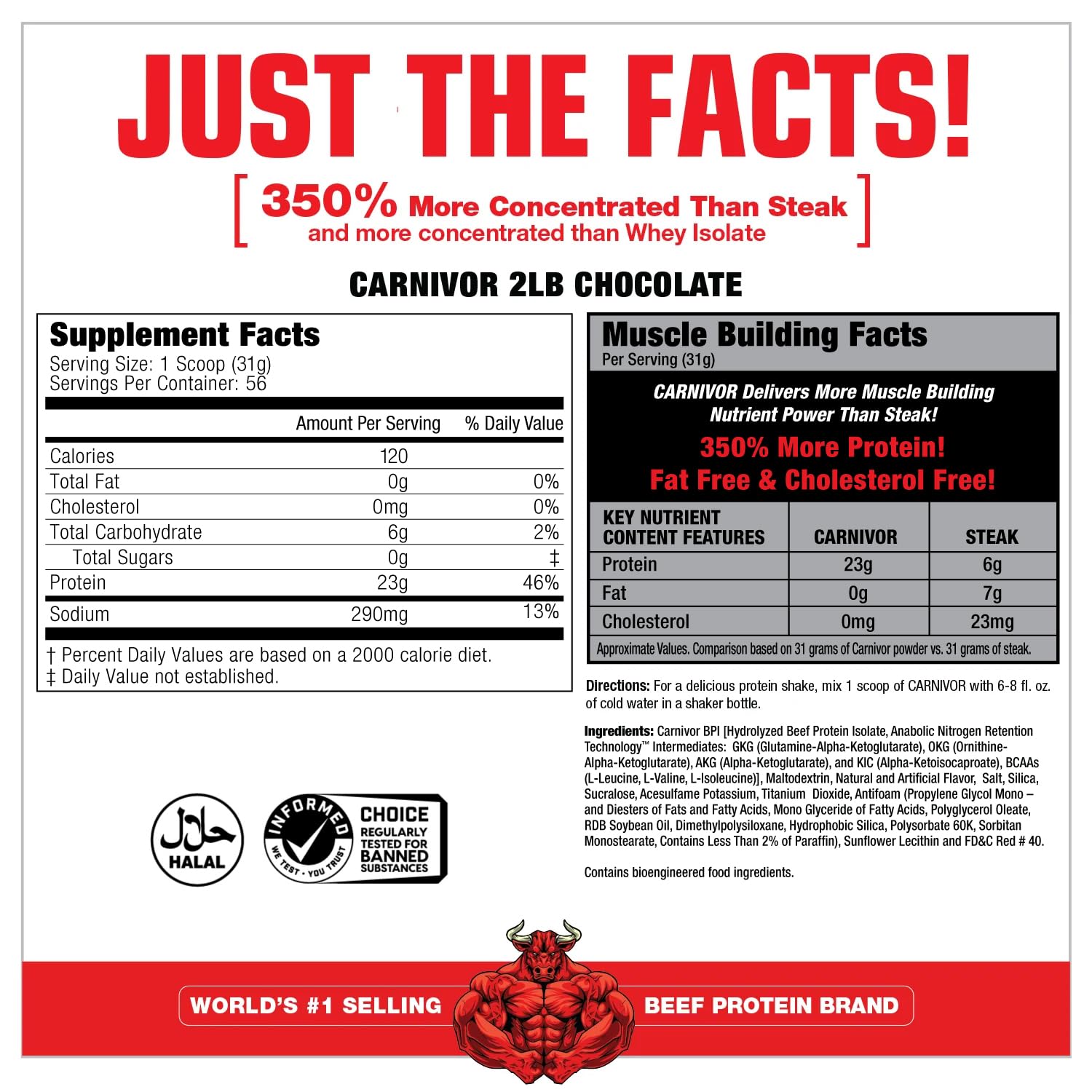 Foto 3 pulgar | Proteína En Polvo Musclemeds Carnivor Beef Isolate 23 G De Chocolate - Venta Internacional.