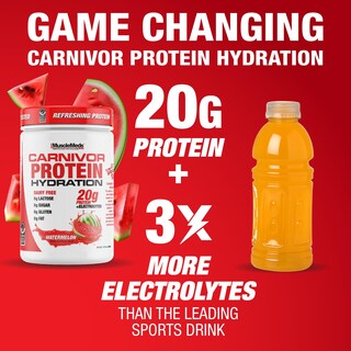 Foto 3 | Bebida Hidratante Proteica En Polvo Musclemeds Carnivor 20 G Sandía - Venta Internacional.