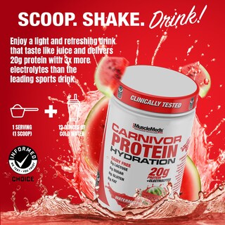 Foto 4 | Bebida Hidratante Proteica En Polvo Musclemeds Carnivor 20 G Sandía - Venta Internacional.