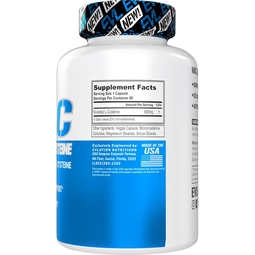 Foto 3 pulgar | Suplemento Nac N-acetil L-cisteína De Evolution Nutrition 600 Mg - Venta Internacional.