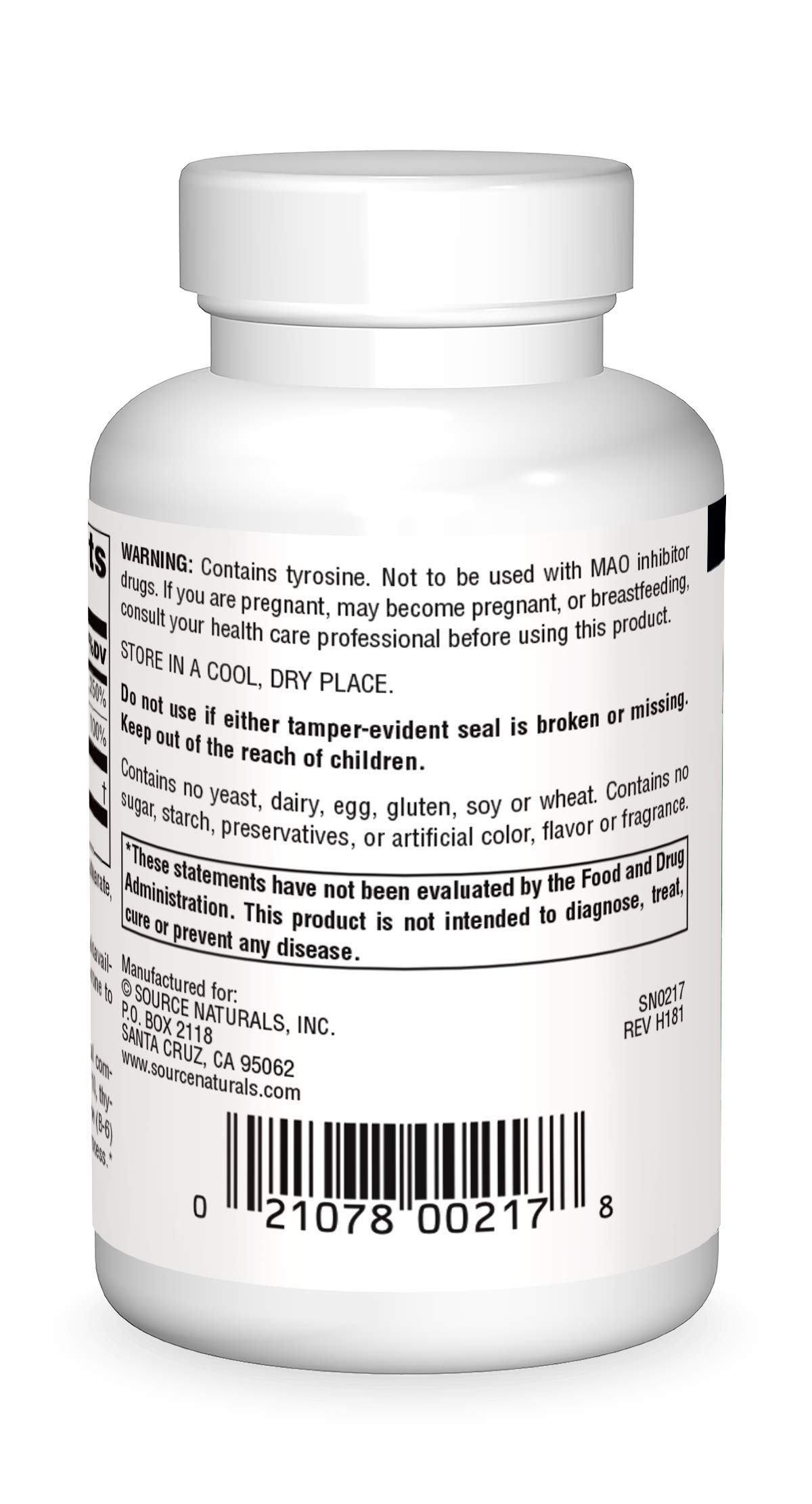 Foto 2 | Suplement Source Naturals N-acetil L-tirosina 120 Comprimidos - Venta Internacional.