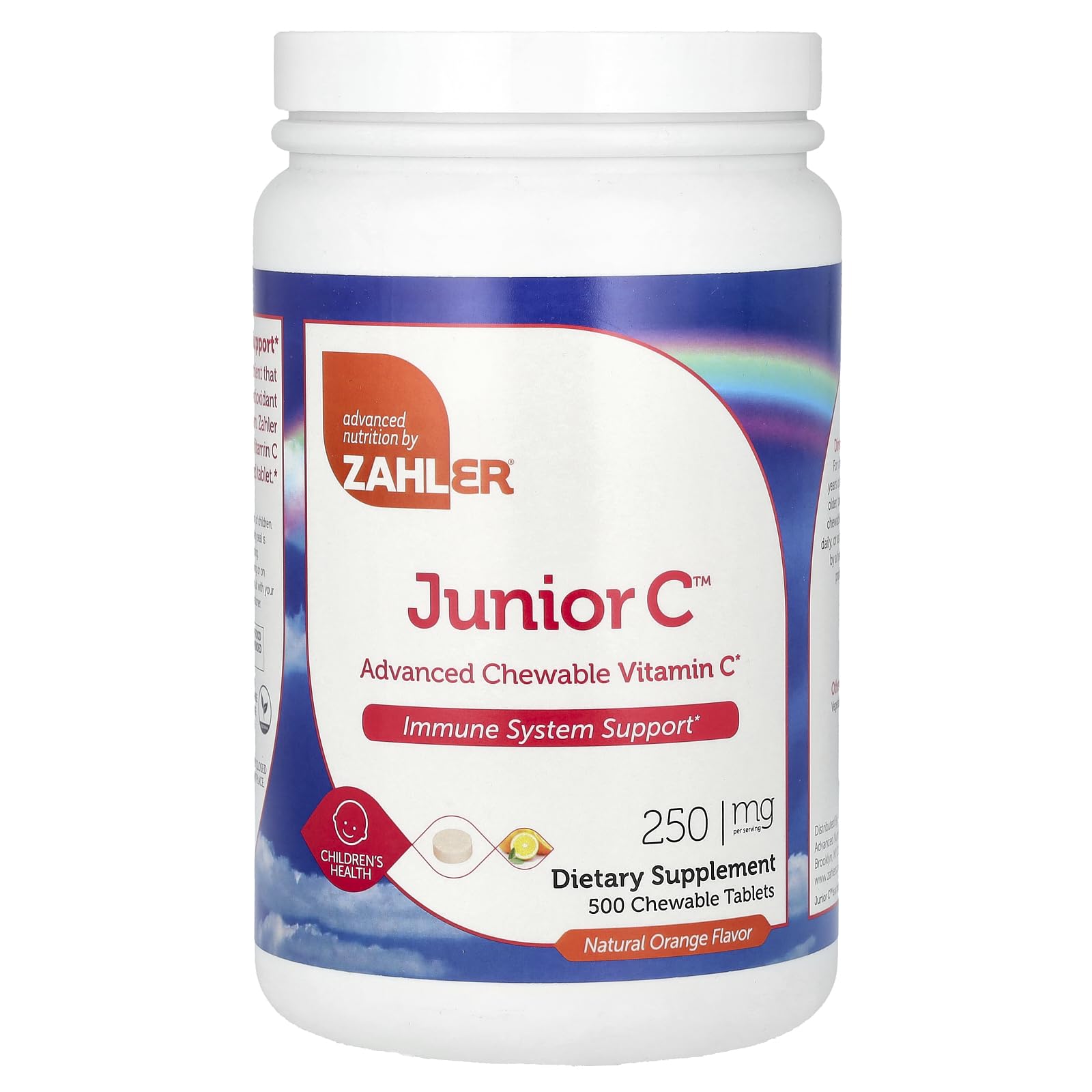 Foto 2 pulgar | Suplemento Zahler Junior C De Vitamina C Masticable  250 Mg  500 Comprimidos - Venta Internacional.