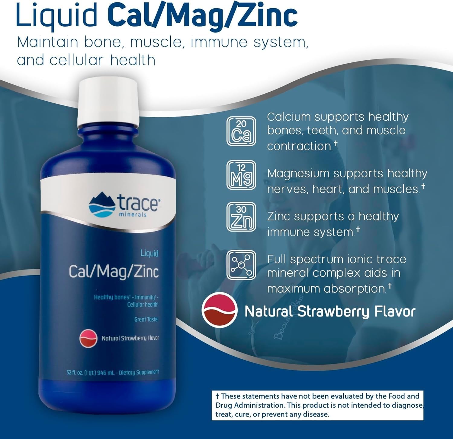 Foto 3 | Suplemento De Oligoelementos Líquidos Cal/mag/zinc 946 Ml - Venta Internacional.