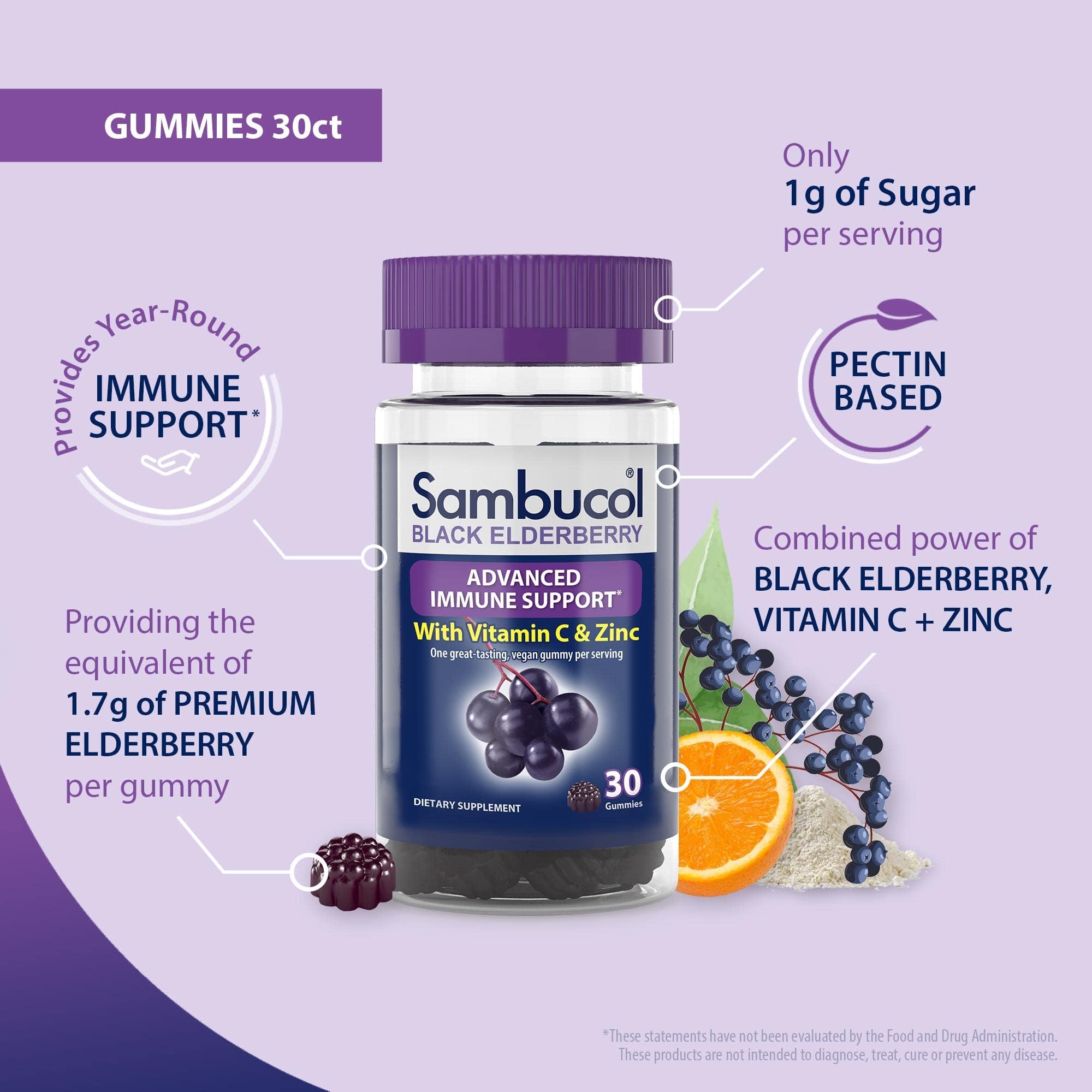 Foto 4 pulgar | Complemente Las Gomitas De Saúco Negro Sambucol Con Zinc Y Vitamina C - Venta Internacional.