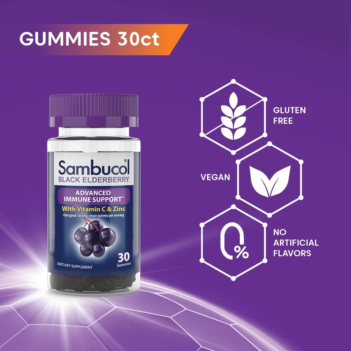 Foto 7 pulgar | Complemente Las Gomitas De Saúco Negro Sambucol Con Zinc Y Vitamina C - Venta Internacional.