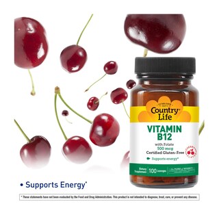 Foto 2 | Suplemento Country Life Vitamina B12 100 Pastillas - Venta Internacional