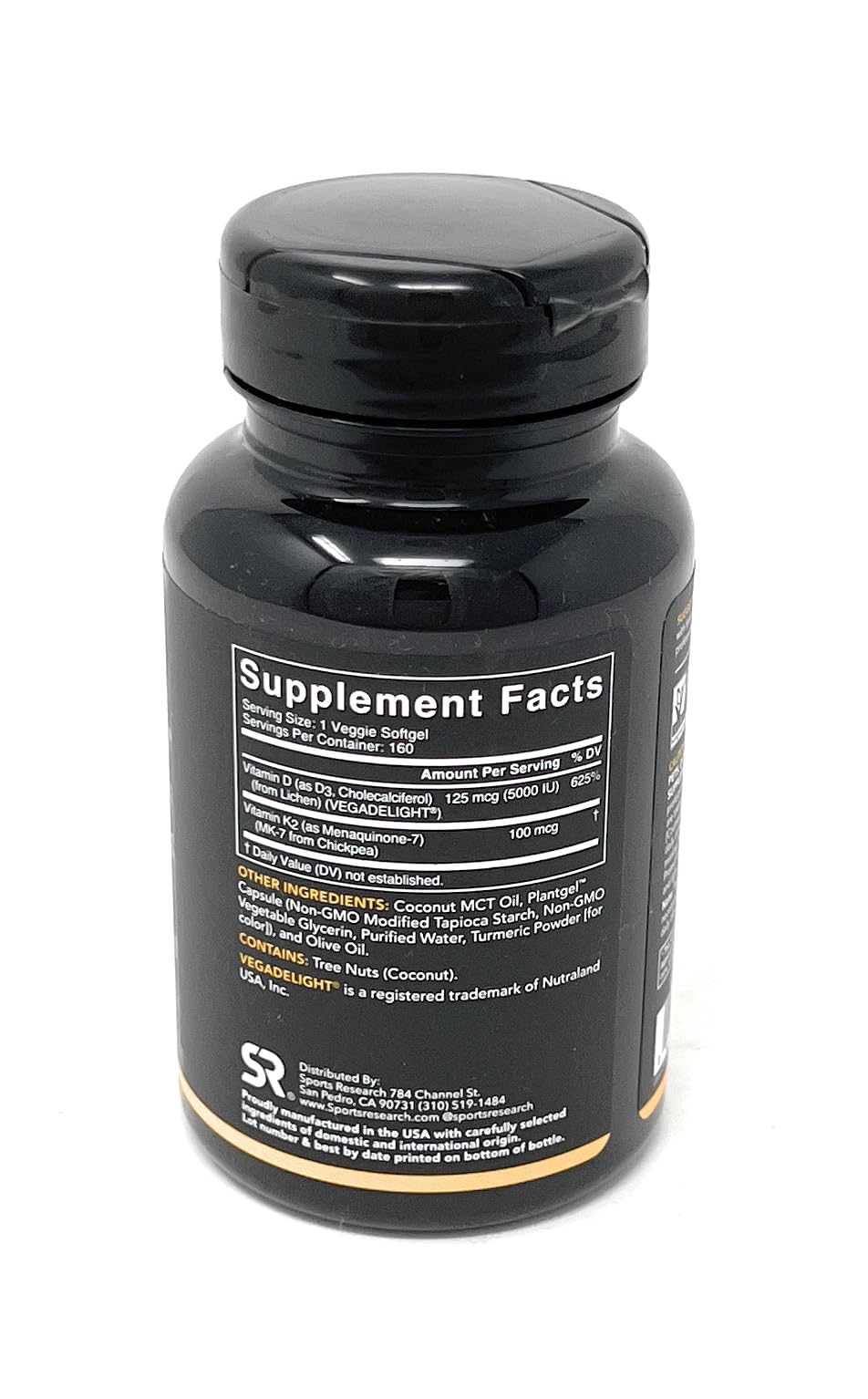 Foto 3 pulgar | Suplemento Sports Research Vitamina D3 K2  5000 Ui/100 Mcg  160 Cápsulas Blandas - Venta Internacional.