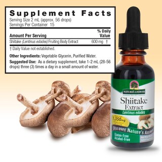 Foto 2 | Suplemento Alimenticio De Extracto De Hongos Shiitake De Nature's Answer, 30 Ml - Venta Internacional