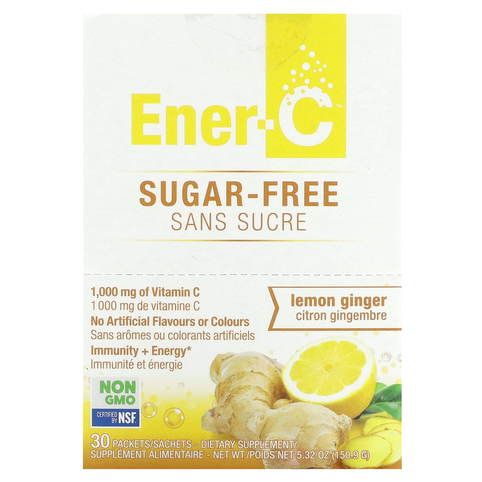 Foto 1 | Mezcla De Bebidas Con Vitamina C Ener-c  Limón Y Jengibre  Sin Azúcar  1000 Mg - Venta Internacional.