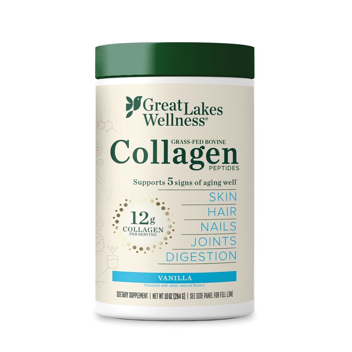 Foto 2 pulgar | Péptidos De Colágeno En Polvo Great Lakes Wellness Vanilla 300 Ml - Venta Internacional.
