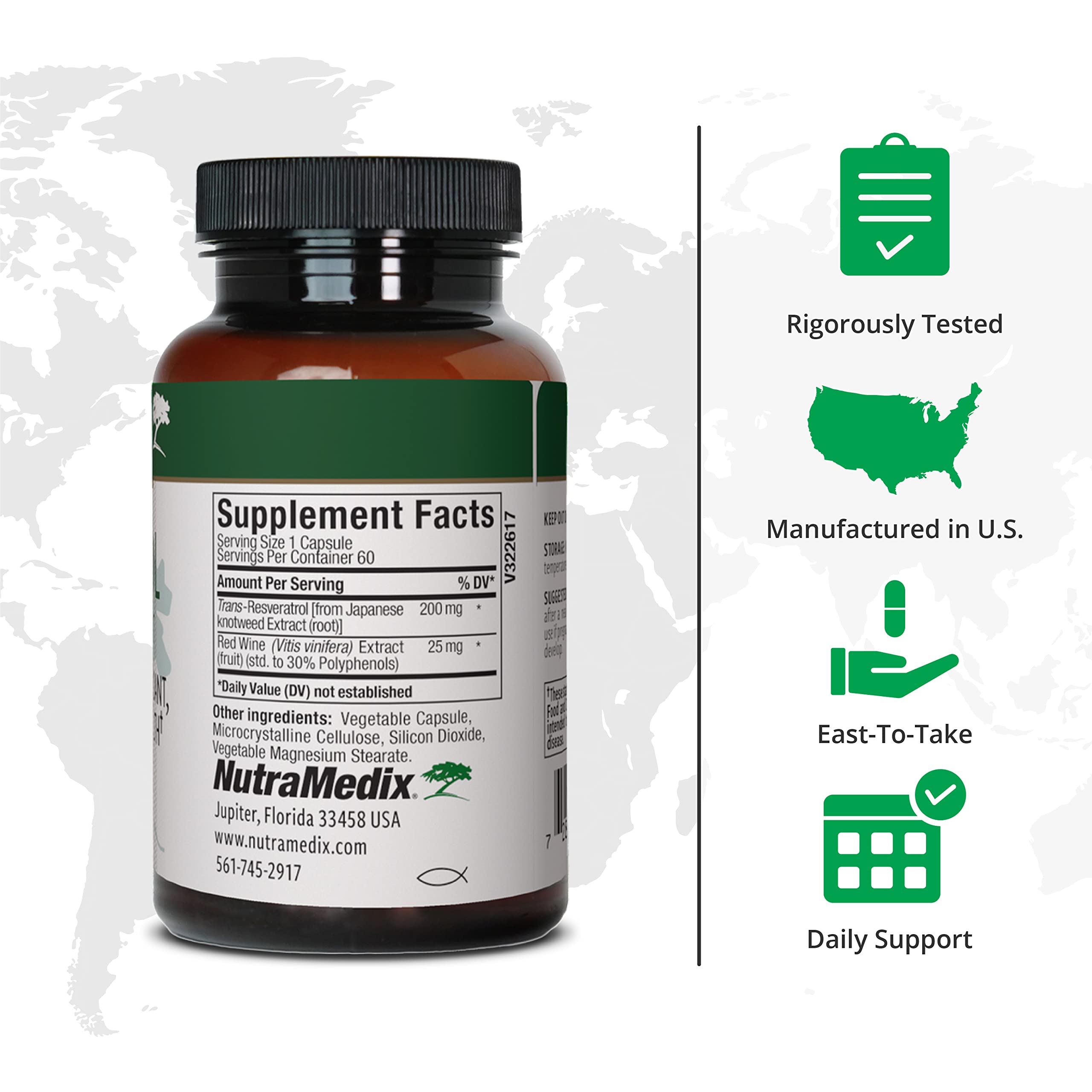 Foto 3 pulgar | Suplemento Nutramedix Resveratrol 200 Mg De Vino Tinto 60 Cápsulas - Venta Internacional.