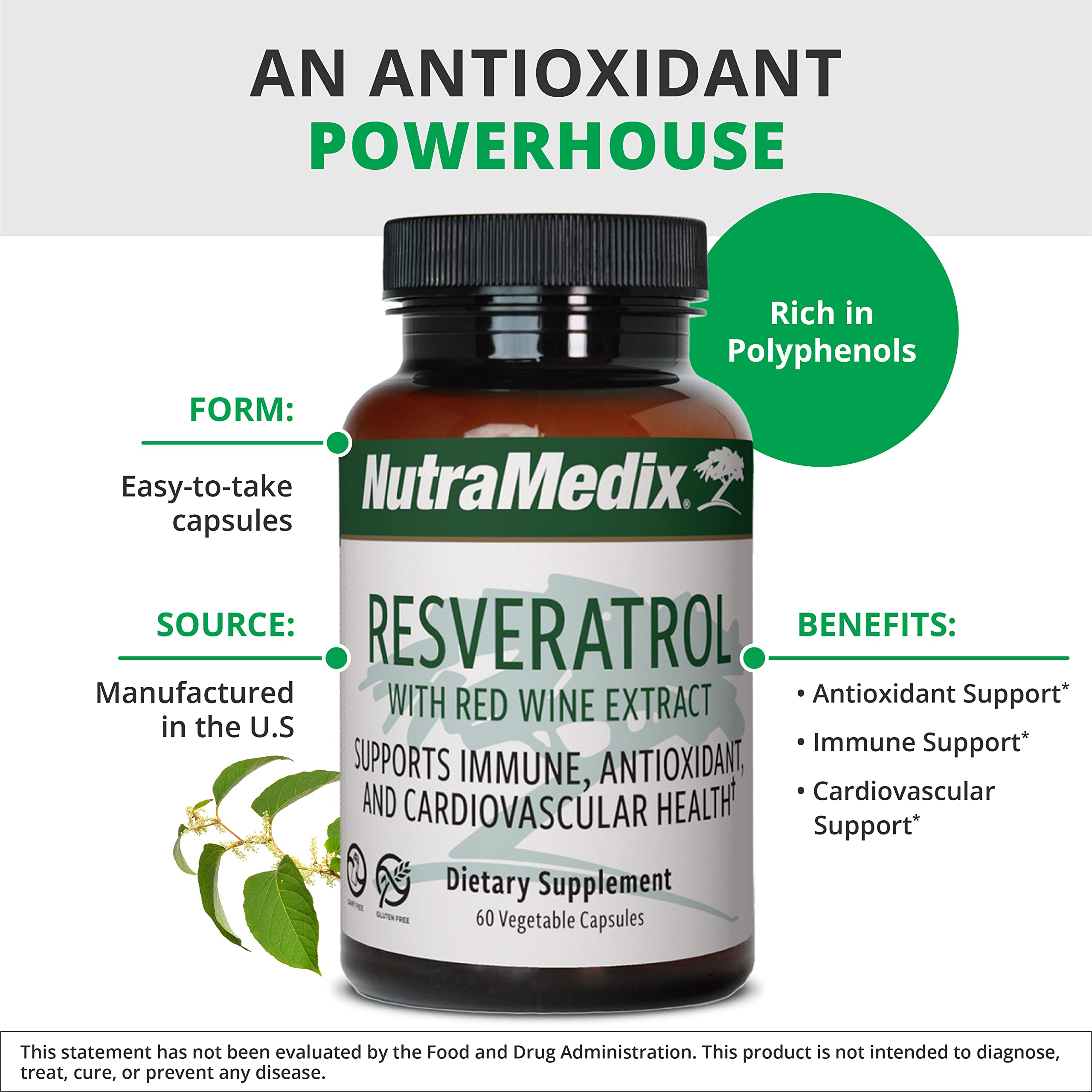 Foto 5 pulgar | Suplemento Nutramedix Resveratrol 200 Mg De Vino Tinto 60 Cápsulas - Venta Internacional.