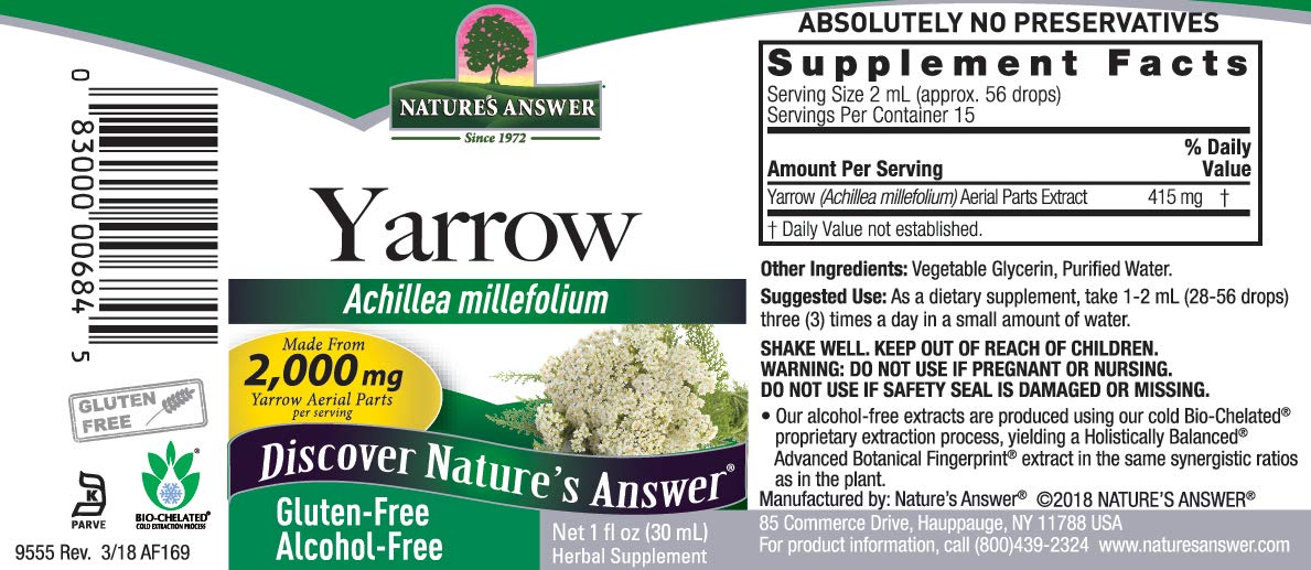 Foto 5 pulgar | Suplemento Alimenticio Nature's Answer Con Flores De Milenrama, 30 Ml, Sin Alcohol - Venta Internacional