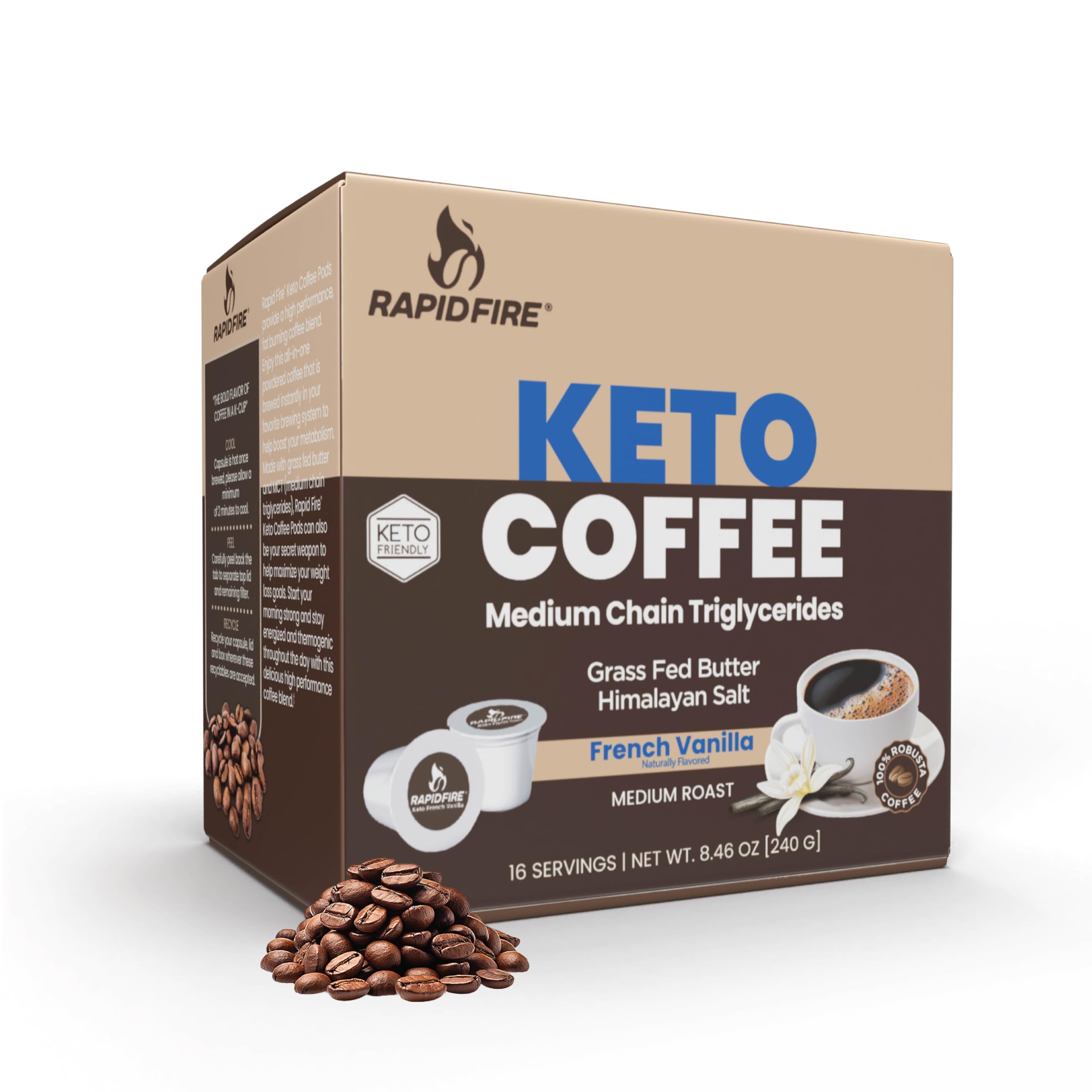 Foto 1 | Cápsulas de Café Rapid Fire French Vanilla Keto 16 Cápsulas K-Cup - Venta Internacional