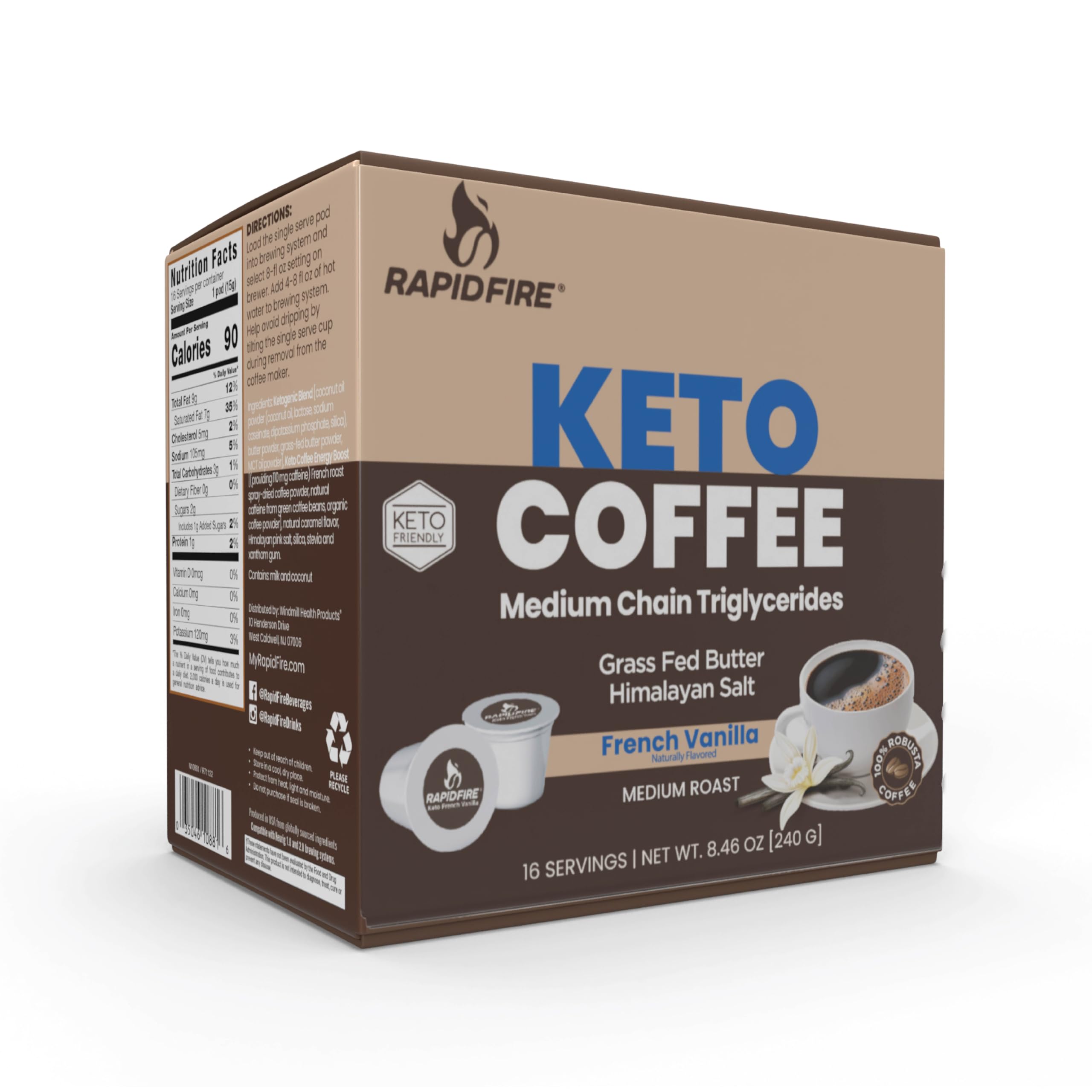 Foto 5 | Cápsulas de Café Rapid Fire French Vanilla Keto 16 Cápsulas K-Cup - Venta Internacional