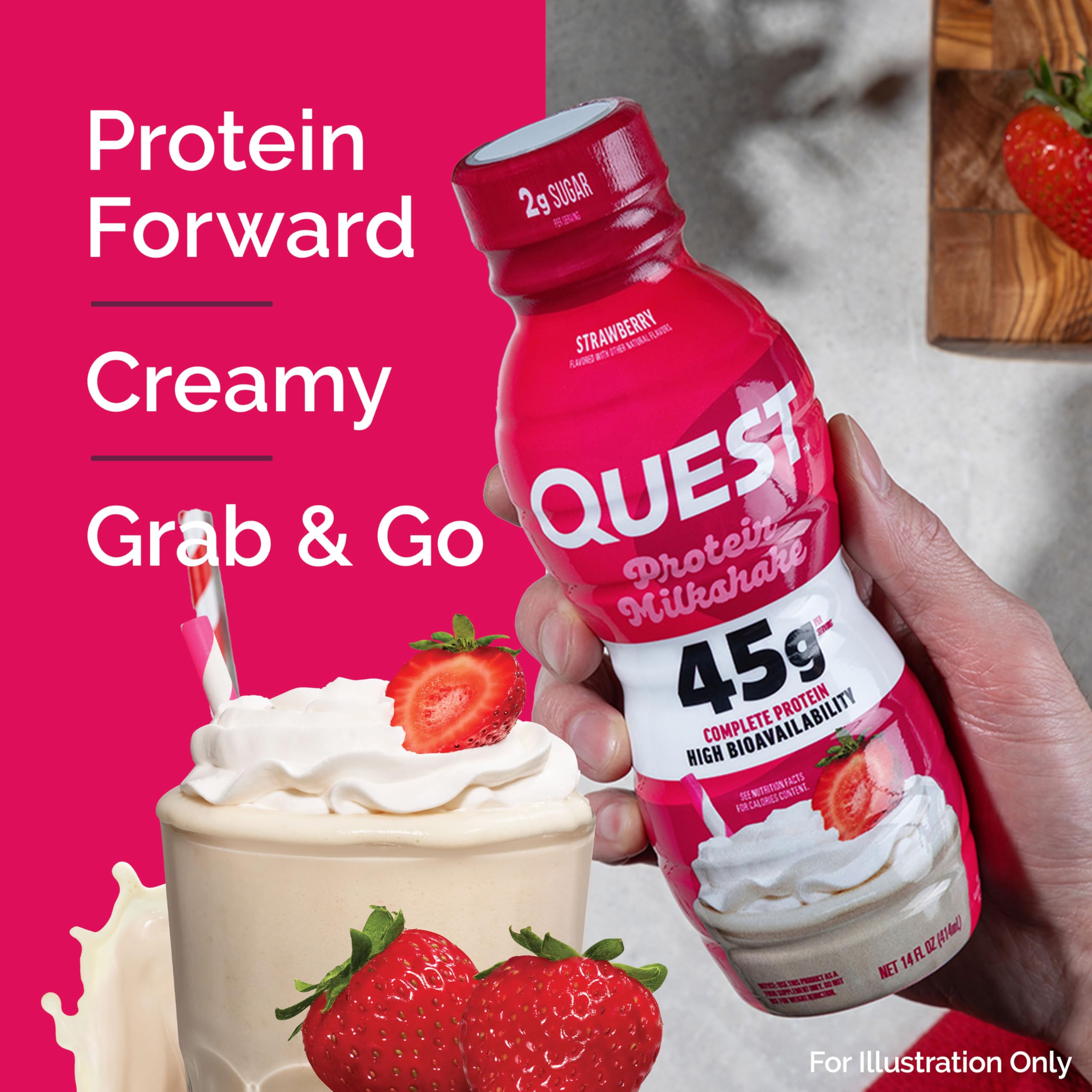 Foto 4 pulgar | Protein Shake Quest Nutrition Fresa  45 G De Proteína  4 X 414 Ml - Venta Internacional.