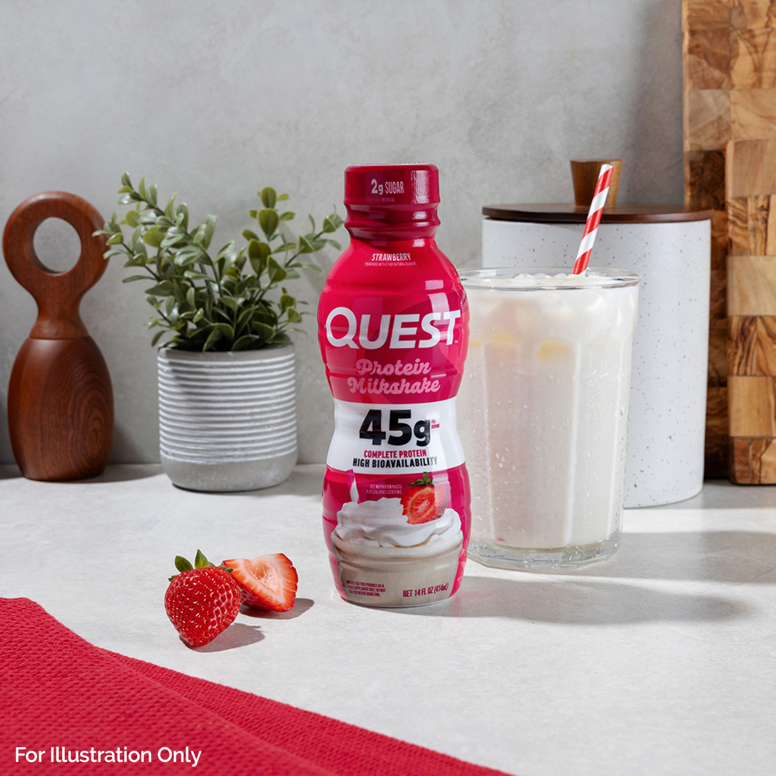 Foto 5 pulgar | Protein Shake Quest Nutrition Fresa  45 G De Proteína  4 X 414 Ml - Venta Internacional.